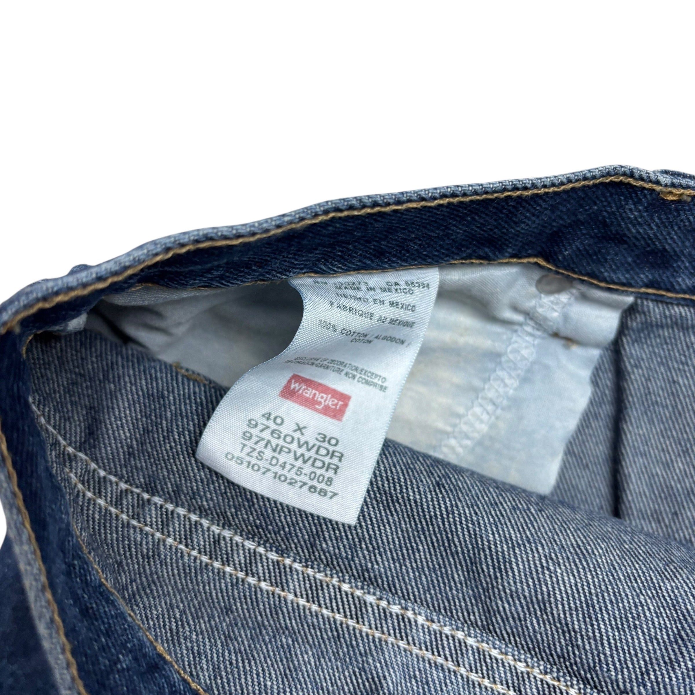 Wrangler Jeans W40 L30 Mens Dark Blue Relaxed Straight Fit Denim (E)