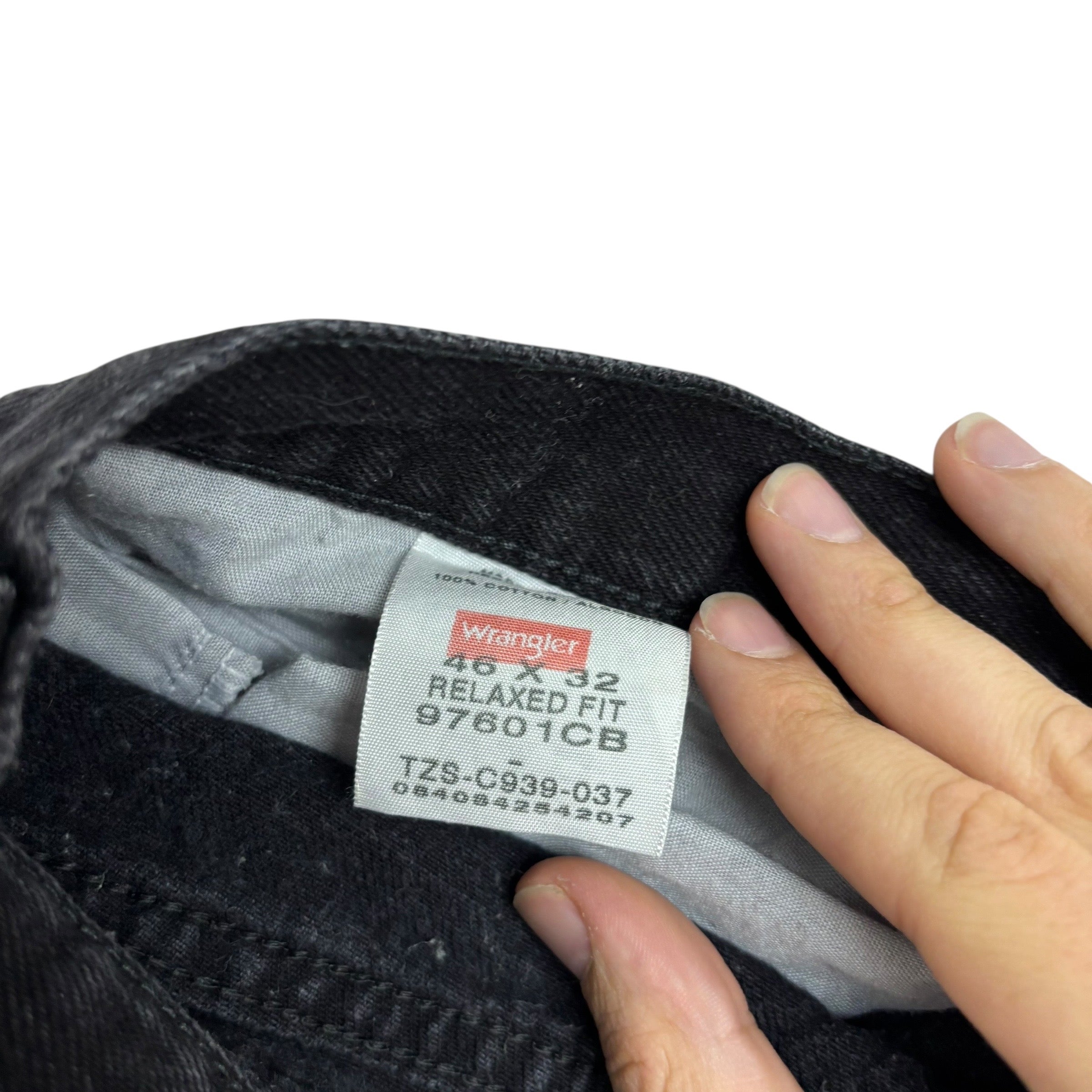 Wrangler Jeans W46 L32 Mens Black Relaxed Straight Fit Baggy Denim (E)