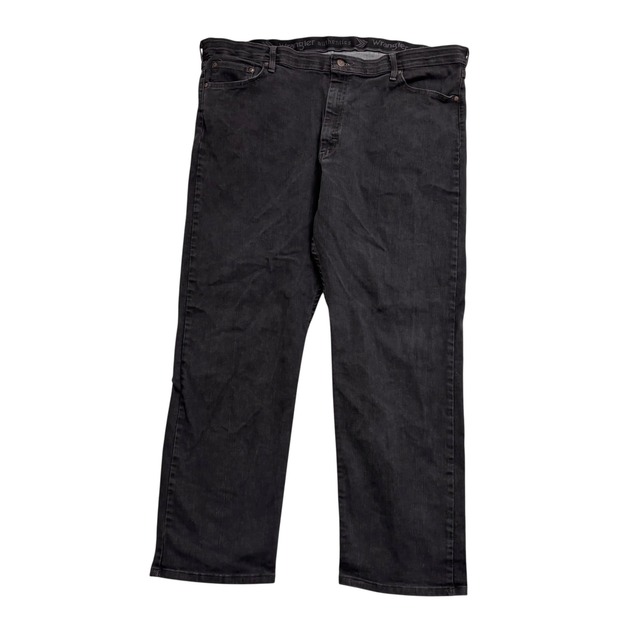 Wrangler Jeans W42 L30 Mens Black Regular Straight Fit Stretch Denim (E)