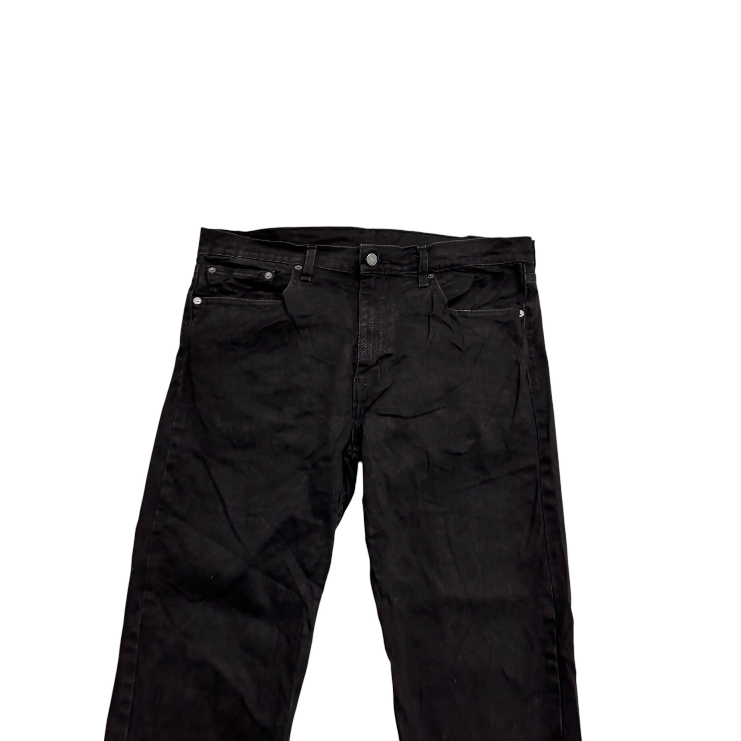 Levis 502 Jeans W36 L34 Mens Black Regular Tapered Fit Stretch Denim (E)