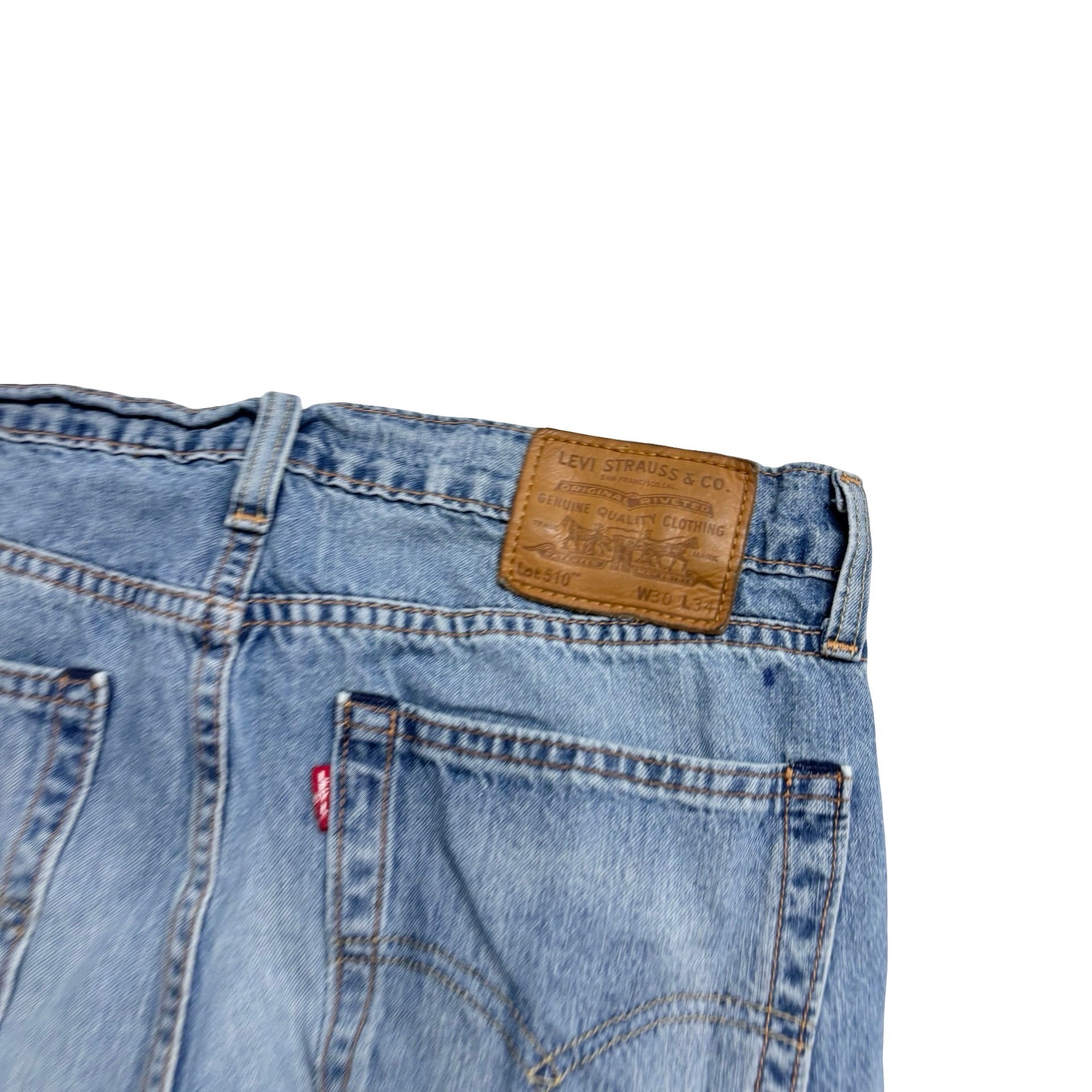 Levis 510 Jeans W30 L34 Mens Light Blue Skinny Fit Stretch Denim