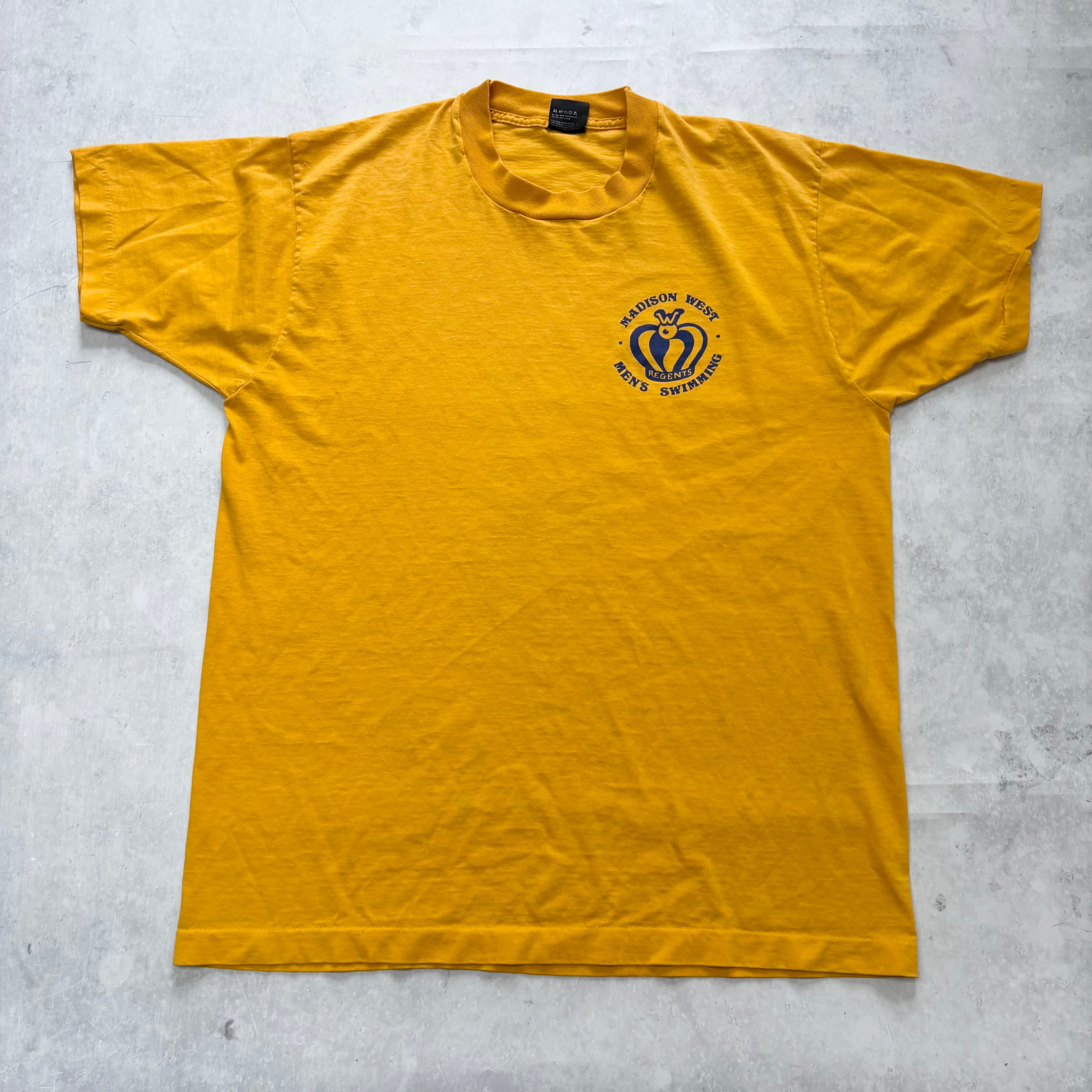 Vintage T Shirt Mens Large Yellow Single Stitch Graphic Print 90s USA