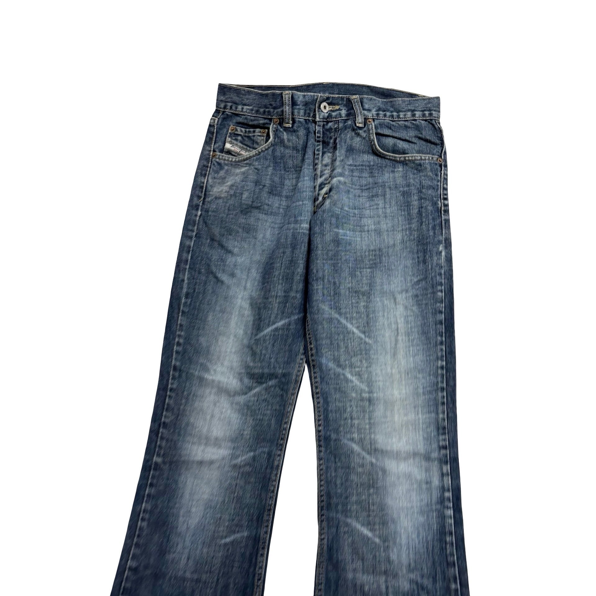 Diesel Rabox Jeans W31 L34 Mens Dark Blue Flare Bootcut Vintage Y2K (E)