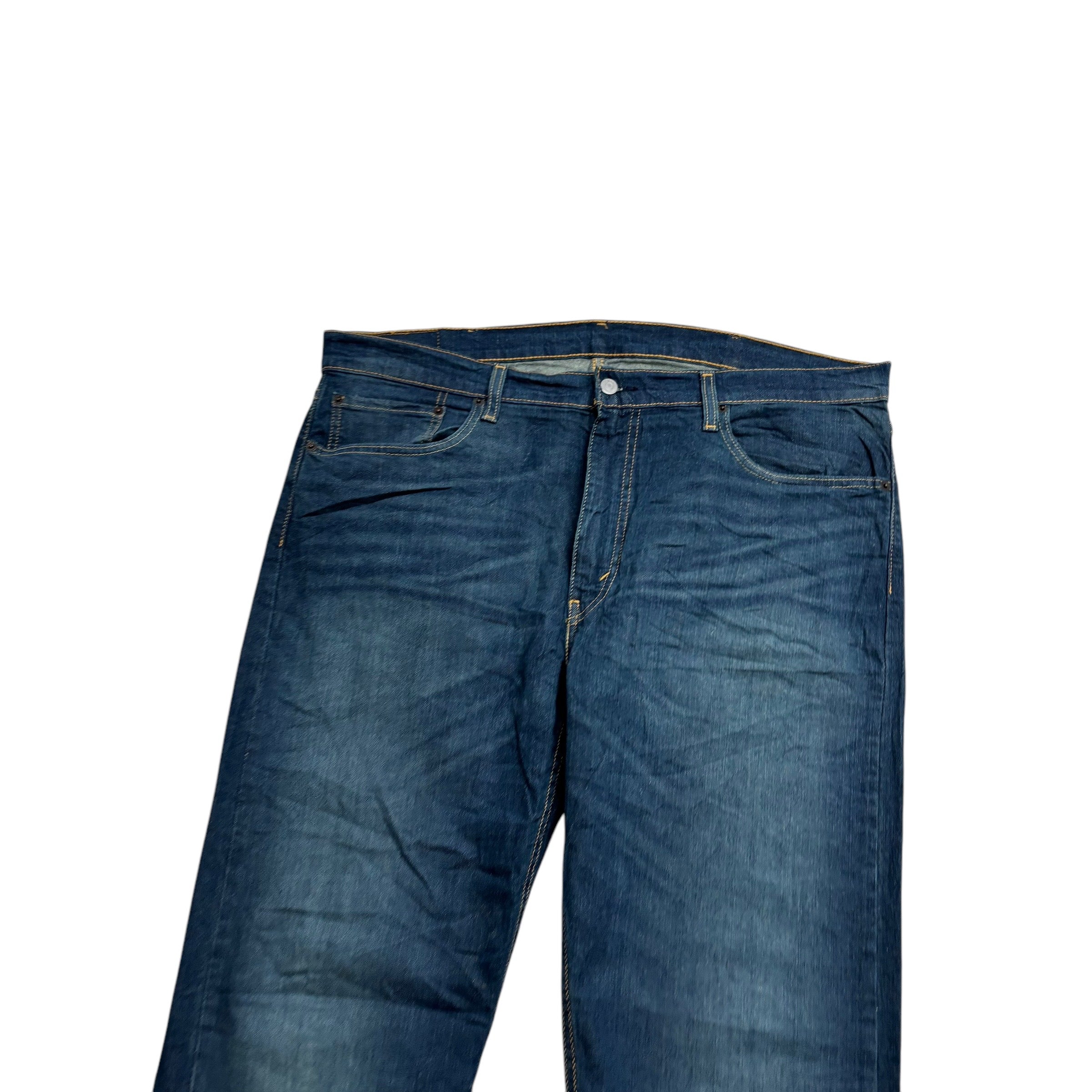 Levis 502 Jeans W40 L36 Mens Dark Blue Regular Tapered Fit Stretch Denim (E)