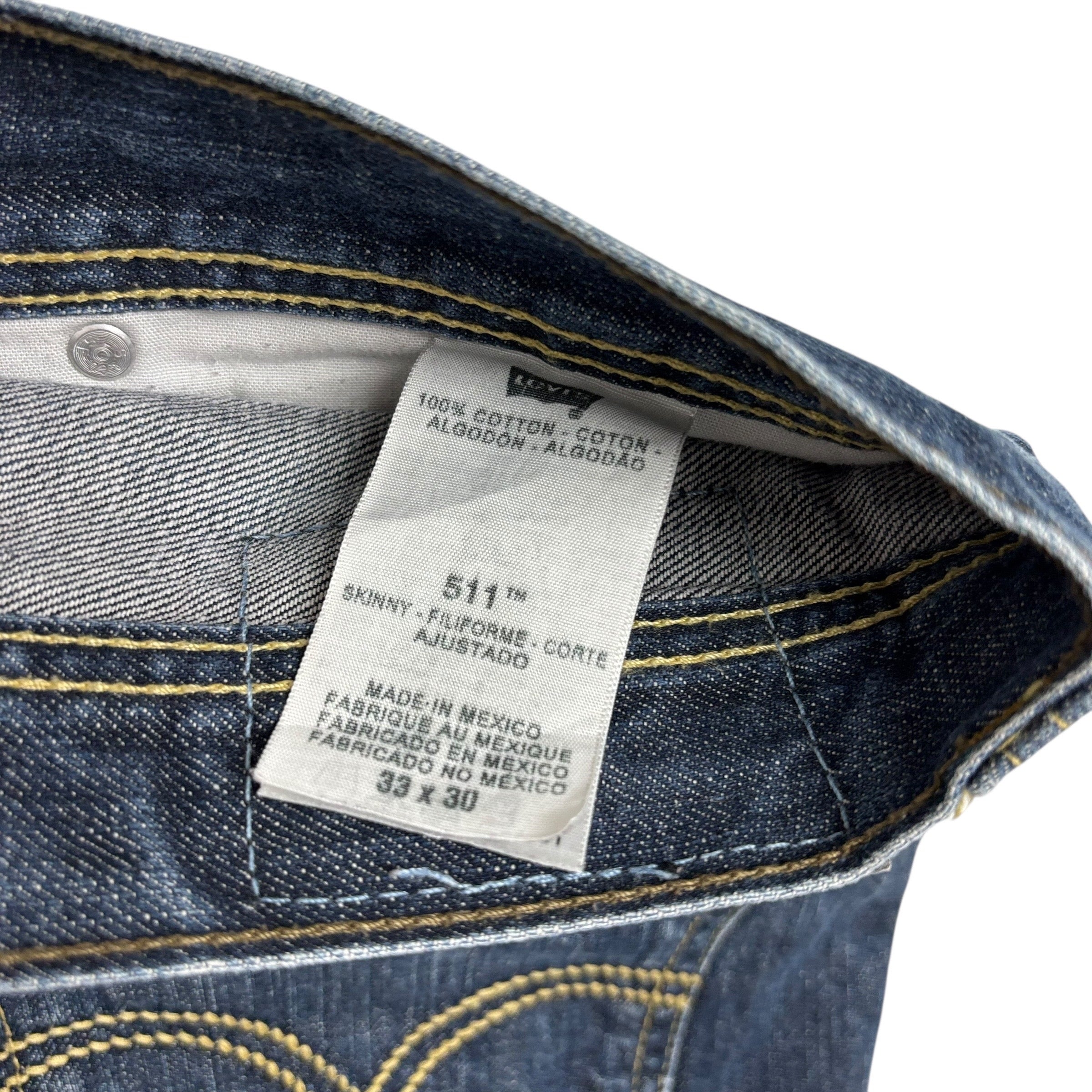 Levis 511 Jeans W33 L30 Mens Dark Blue Slim Fit Vintage Denim