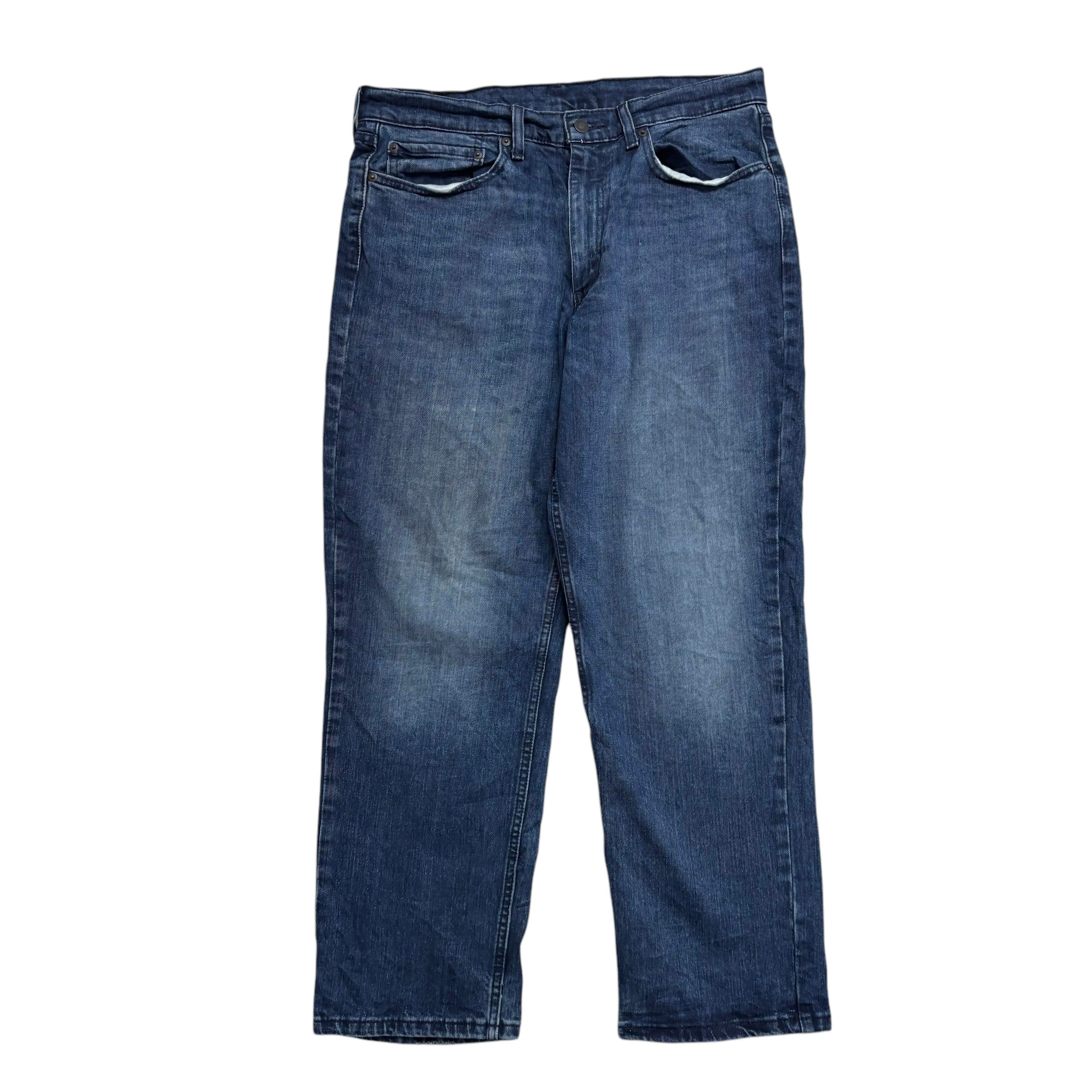 Levis 550 Jeans W34 L29 Mens Navy Blue Baggy Relaxed Straight Stretch Denim (E)