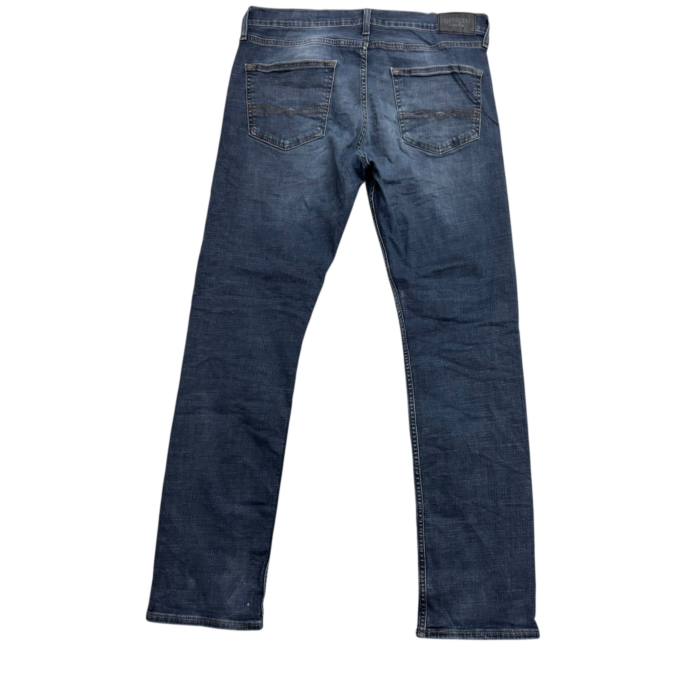 Levis Denizen Jeans W33 L32 Mens Dark Blue Slim Straight Stretch Denim (E)