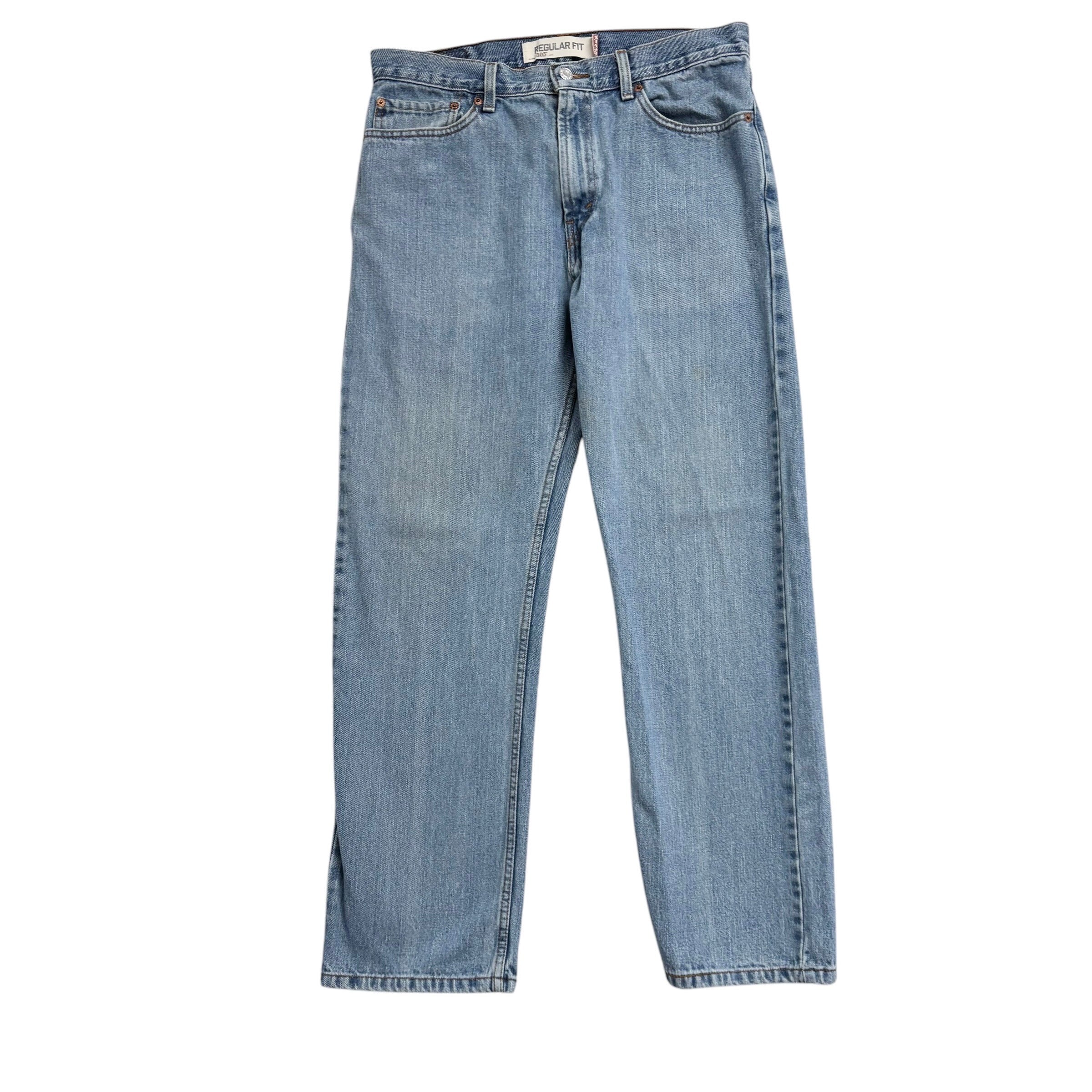 Levis 505 Jeans W33 L31 Mens Light Blue Regular Straight Fit Vintage Denim