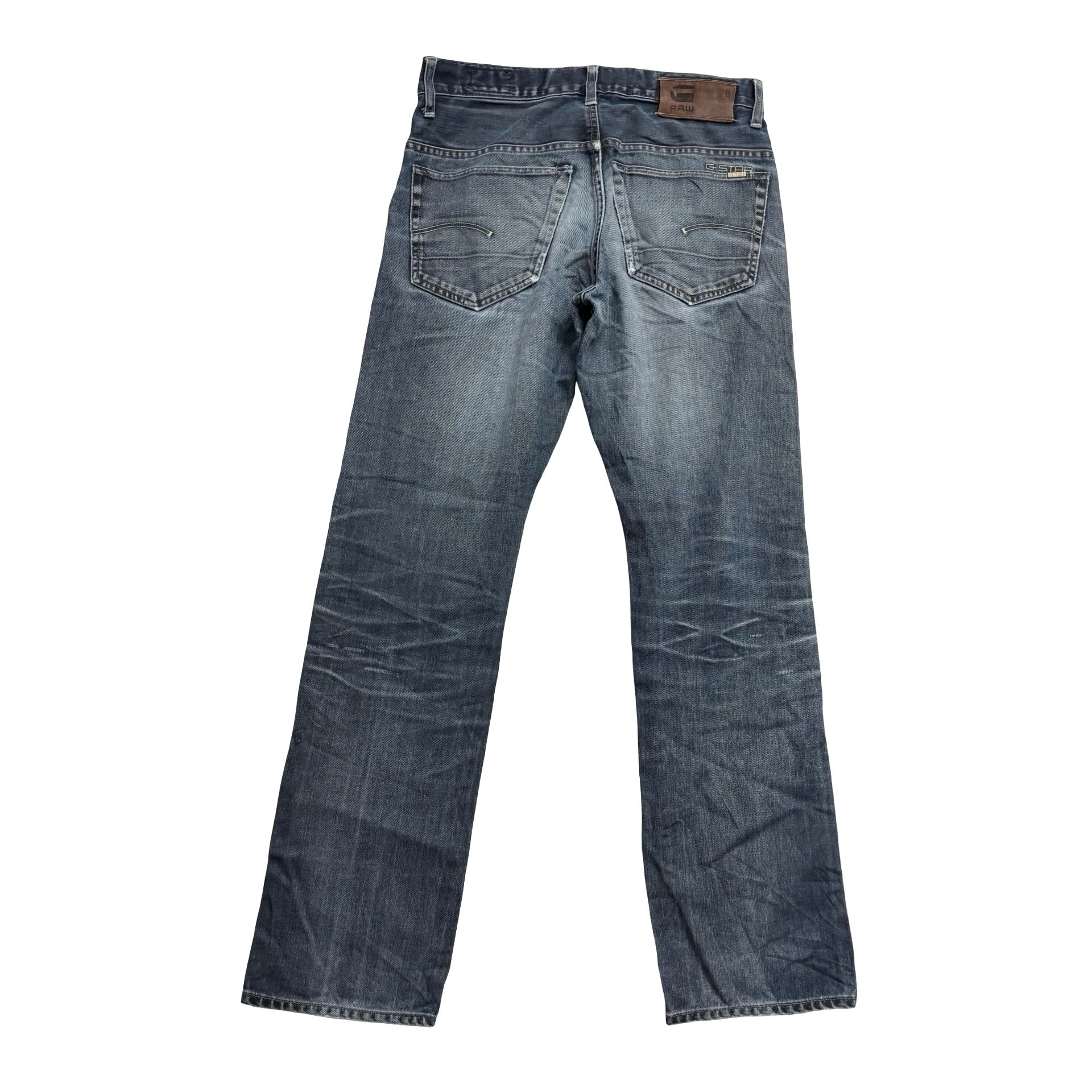 G Star Raw 3301 Straight Jeans W31 L32 Mens Dark Blue Regular Fit Denim
