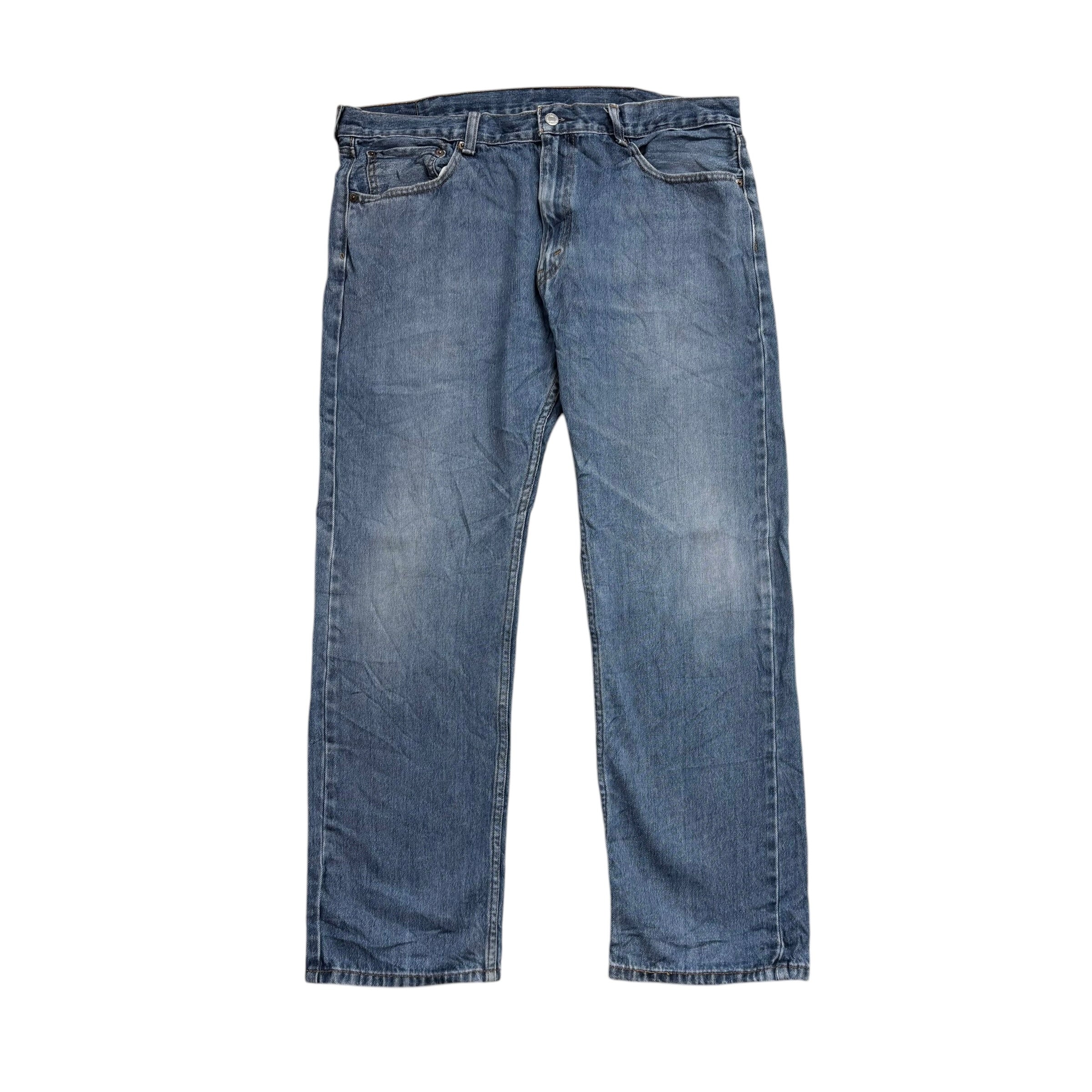 Levis 505 Jeans W38 L30 Mens Mid Blue Regular Straight Fit Vintage Denim (E)