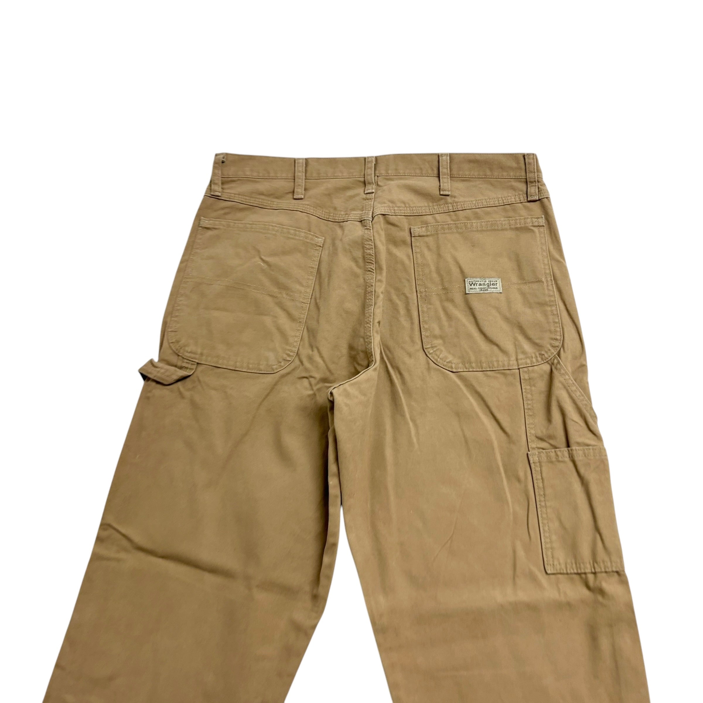 Wrangler Carpenter Pants W34 L34 Mens Brown Tan Baggy Relaxed Straight Fit