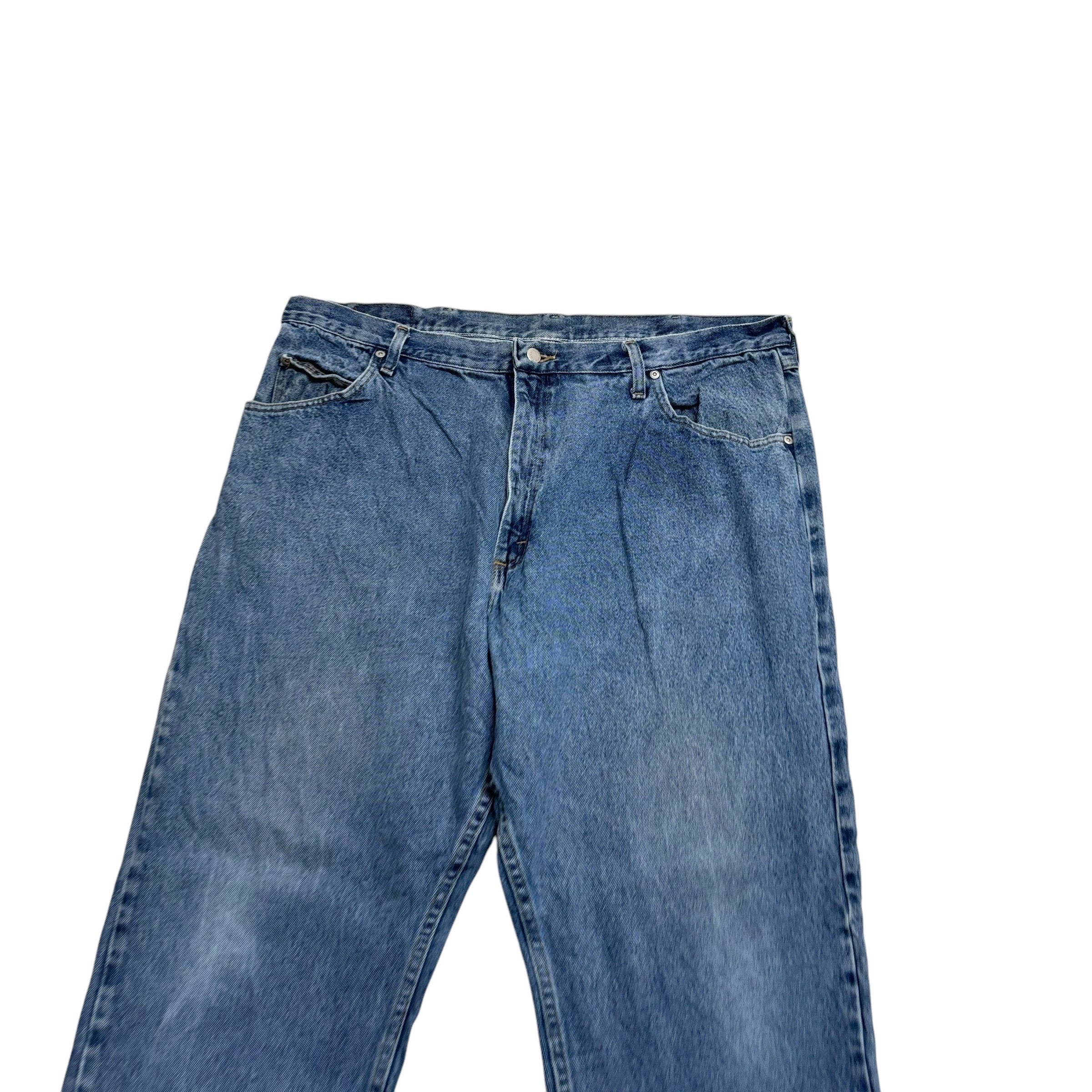 Wrangler Jeans W42 L30 Mens Mid Blue Regular Straight Fit Vintage Denim (E)