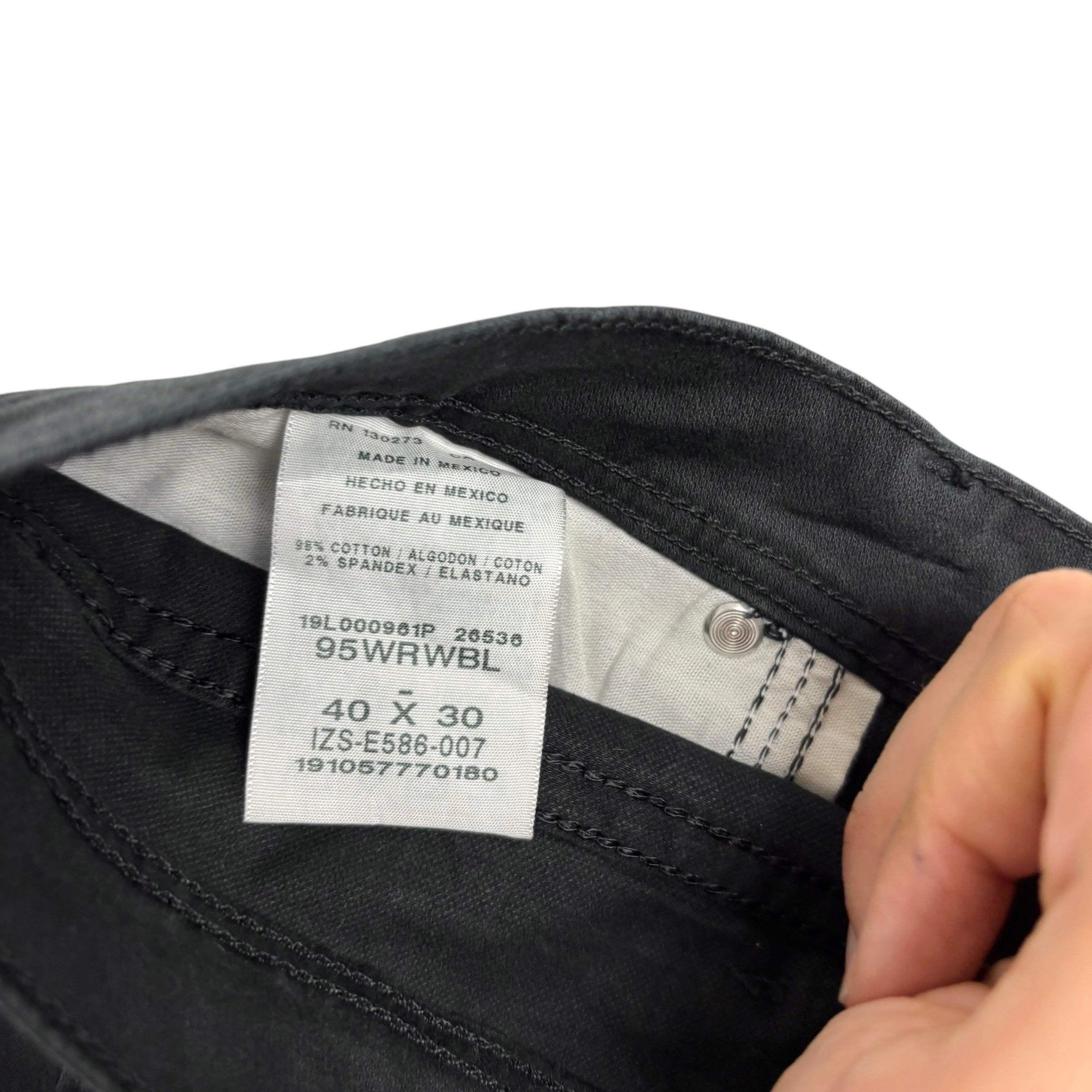 Wrangler Trousers W40 L30 Mens Black Regular Straight Fit Stretch Pants (E)