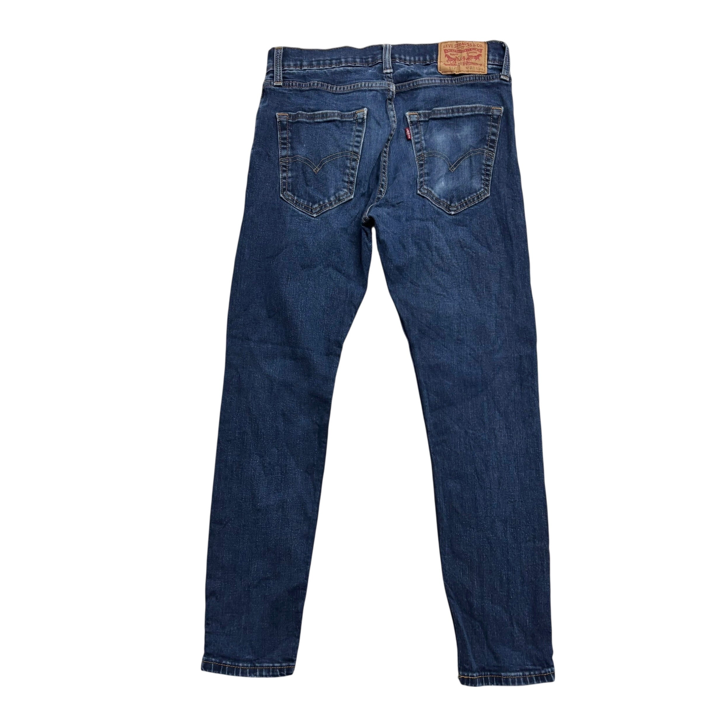 Levis 512 Jeans W30 L29 Mens Dark Blue Slim Tapered Fit Stretch Denim (E)