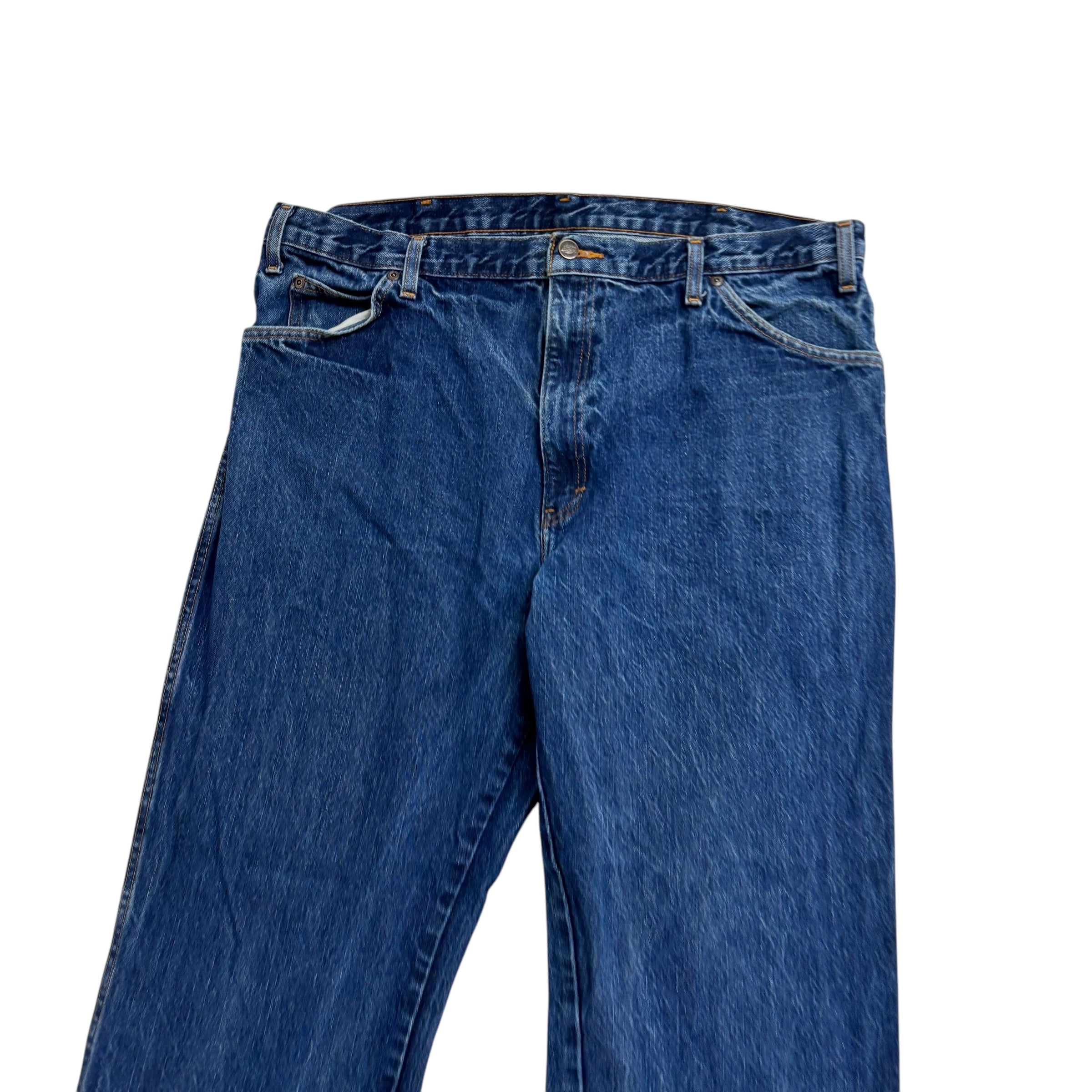 Dickies Jeans W40 L30 Mens Dark Blue Relaxed Straight Fit Denim