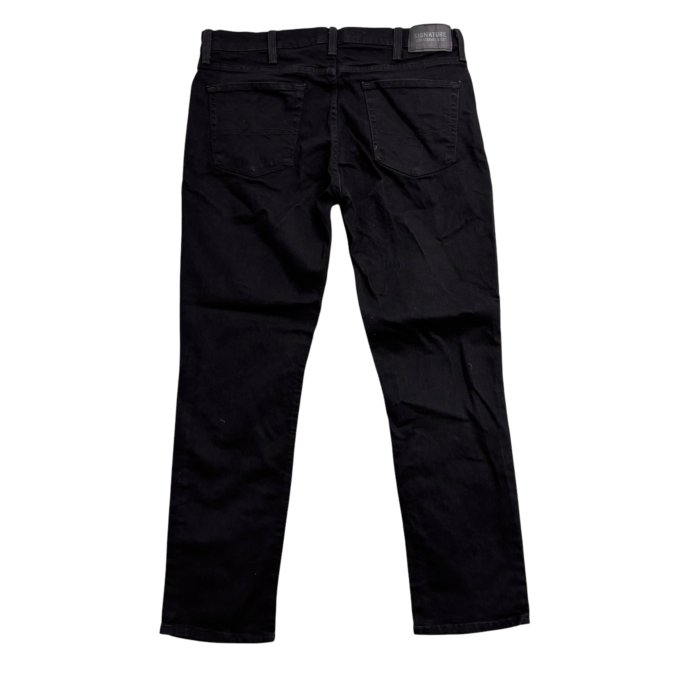 Levis Signature Jeans W38 L30 Mens Black Slim Fit Stretch Denim (E)