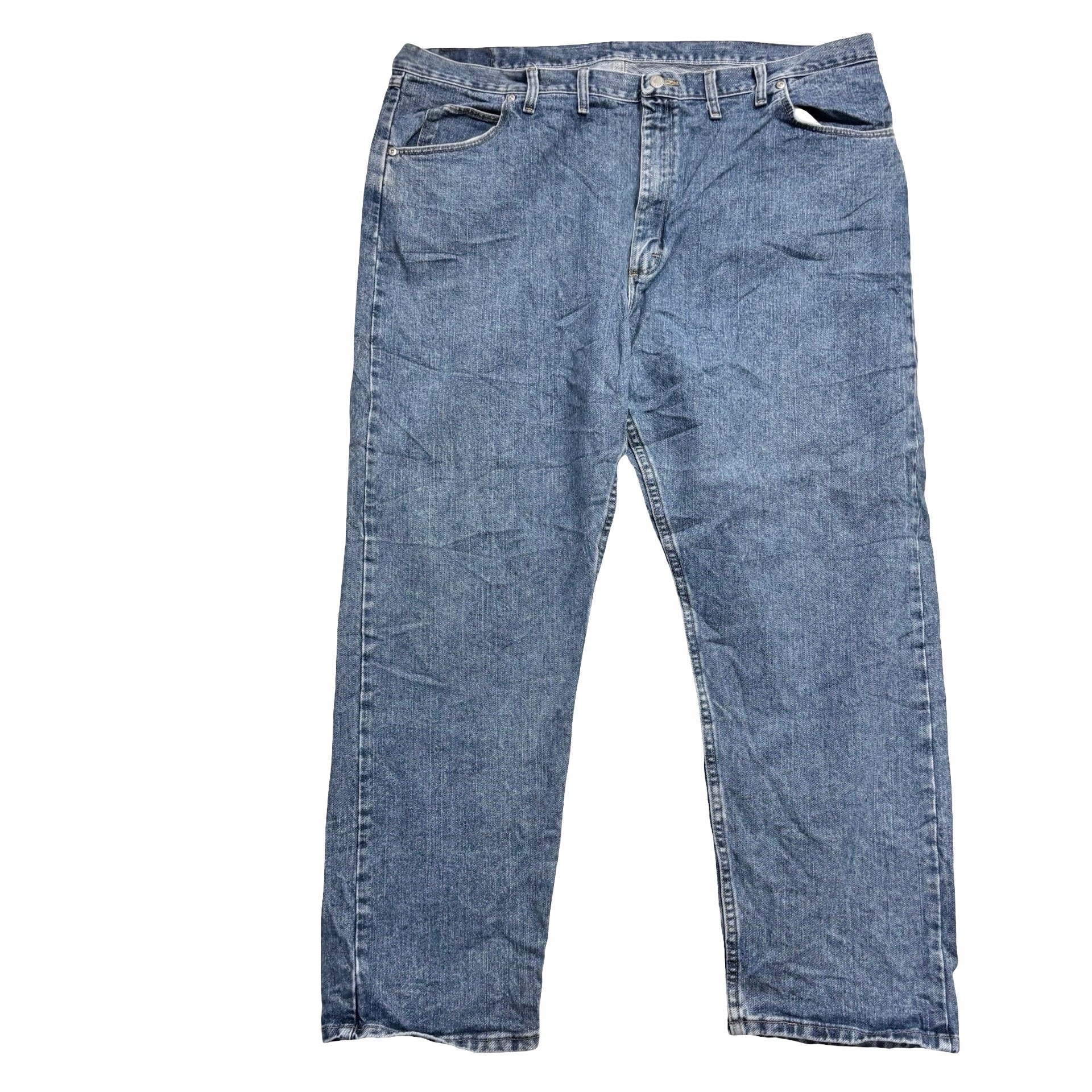 Wrangler Jeans W46 L32 Mens Light Blue Relaxed Straight Fit Denim (E)