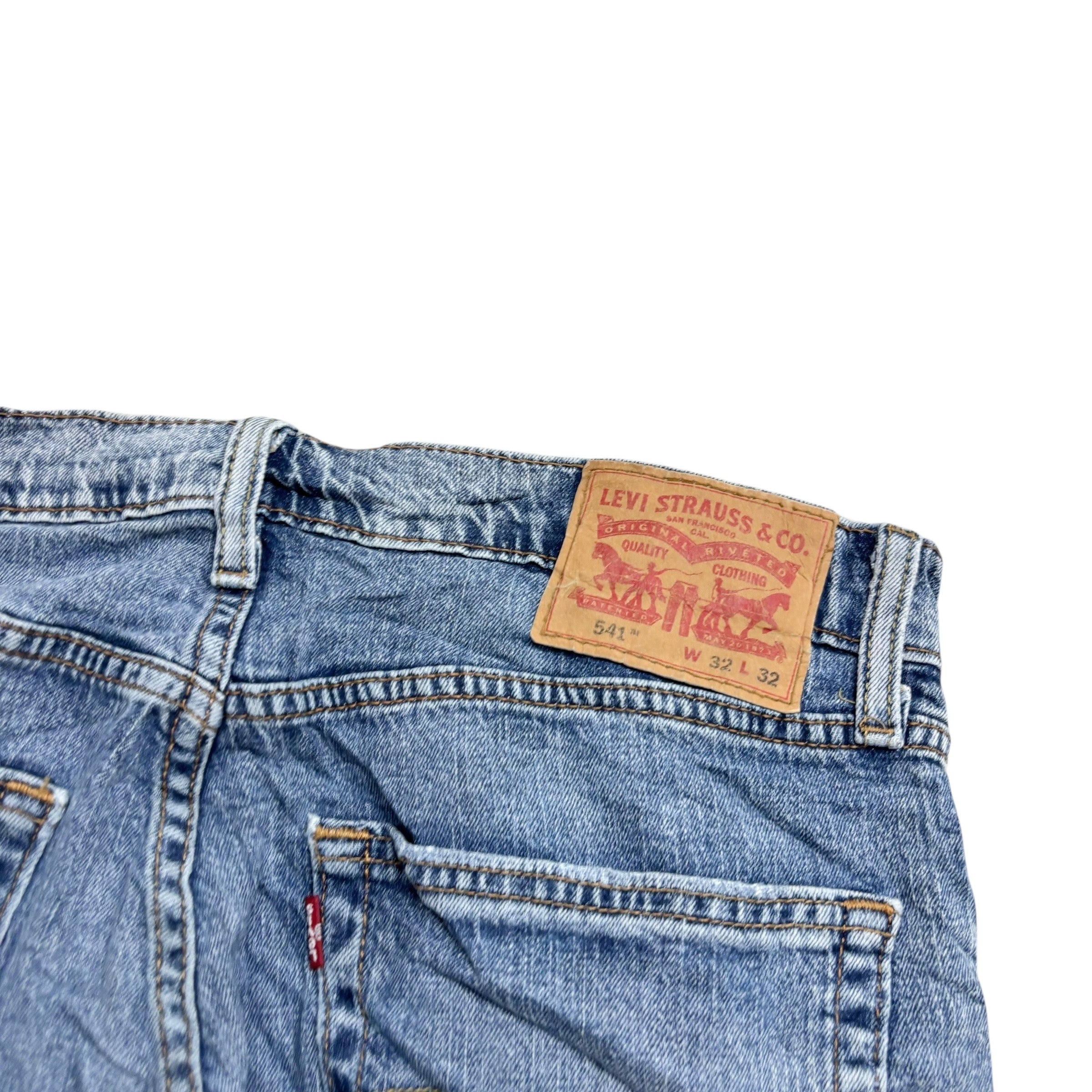 Levis 541 Jeans W32 L32 Mens Light Blue Athletic Tapered Fit Stretch Denim (E)