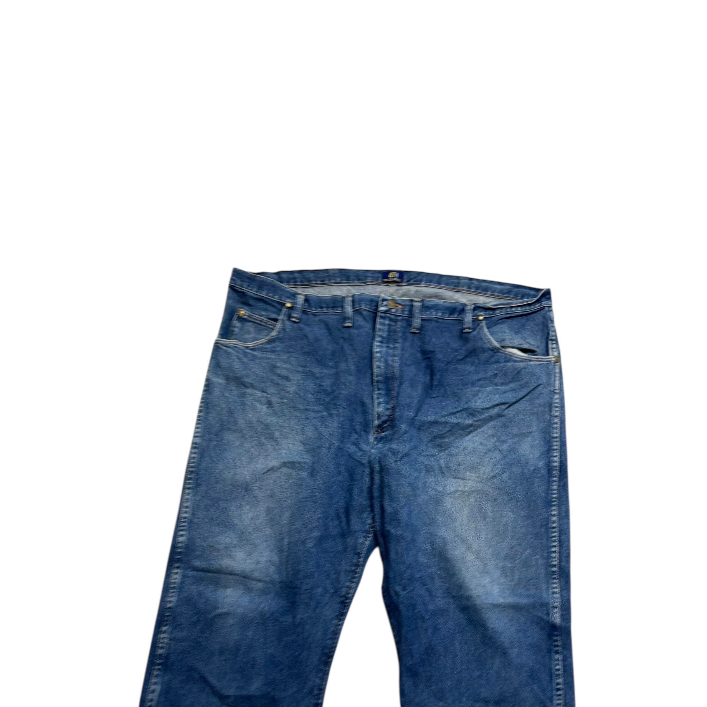 Wrangler Jeans Cowboy Cut W46 L30 Mens Mid Blue 47MWZ Regular Fit Denim