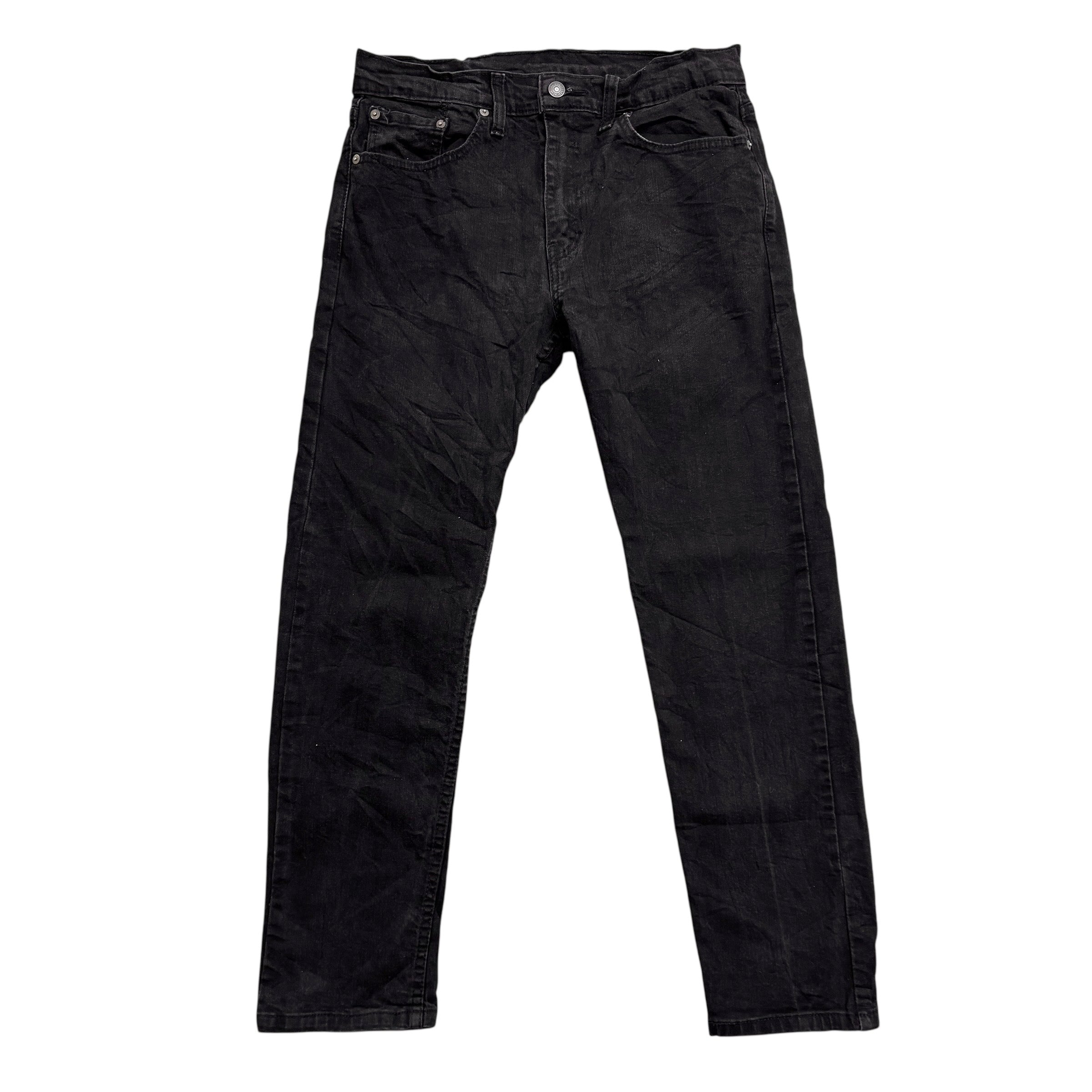 Levis 502 Jeans W32 L29 Mens Black Regular Tapered Fit Stretch Denim (E)