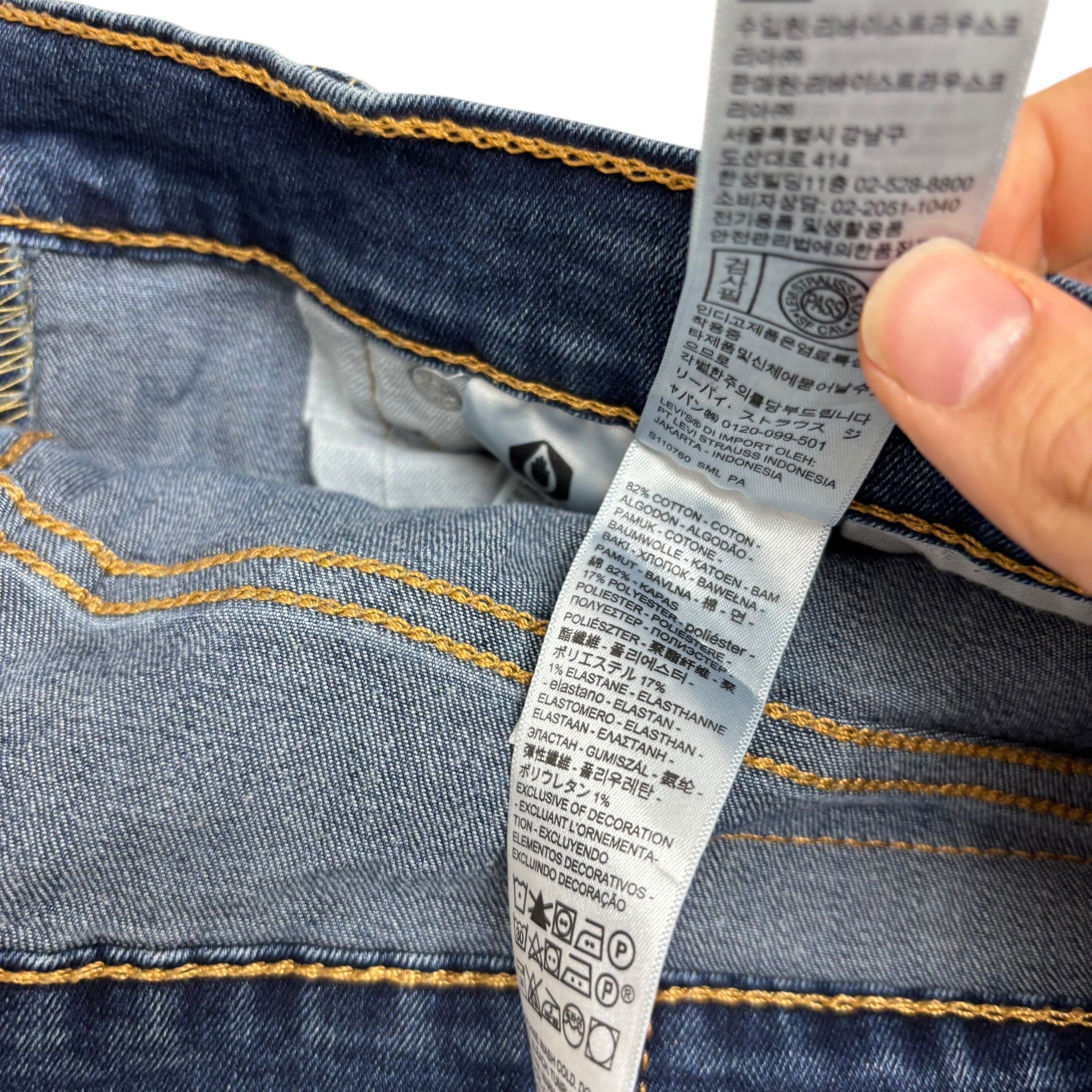 Levis 511 Jeans W36 L30 Mens Mid Blue Slim Fit Stretch Denim (E)