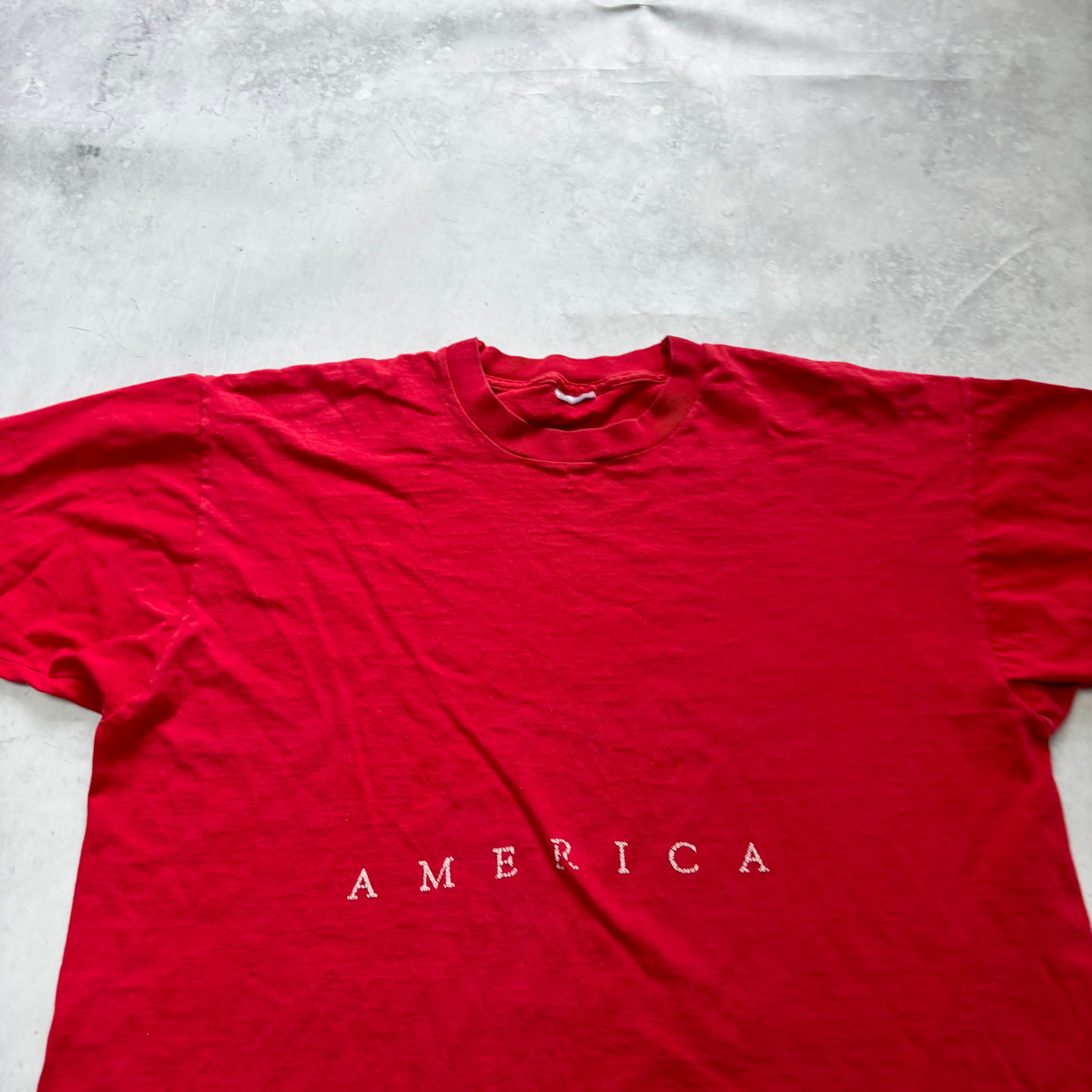 Vintage T Shirt Mens XL Red Single Stitch Graphic Print 90s USA