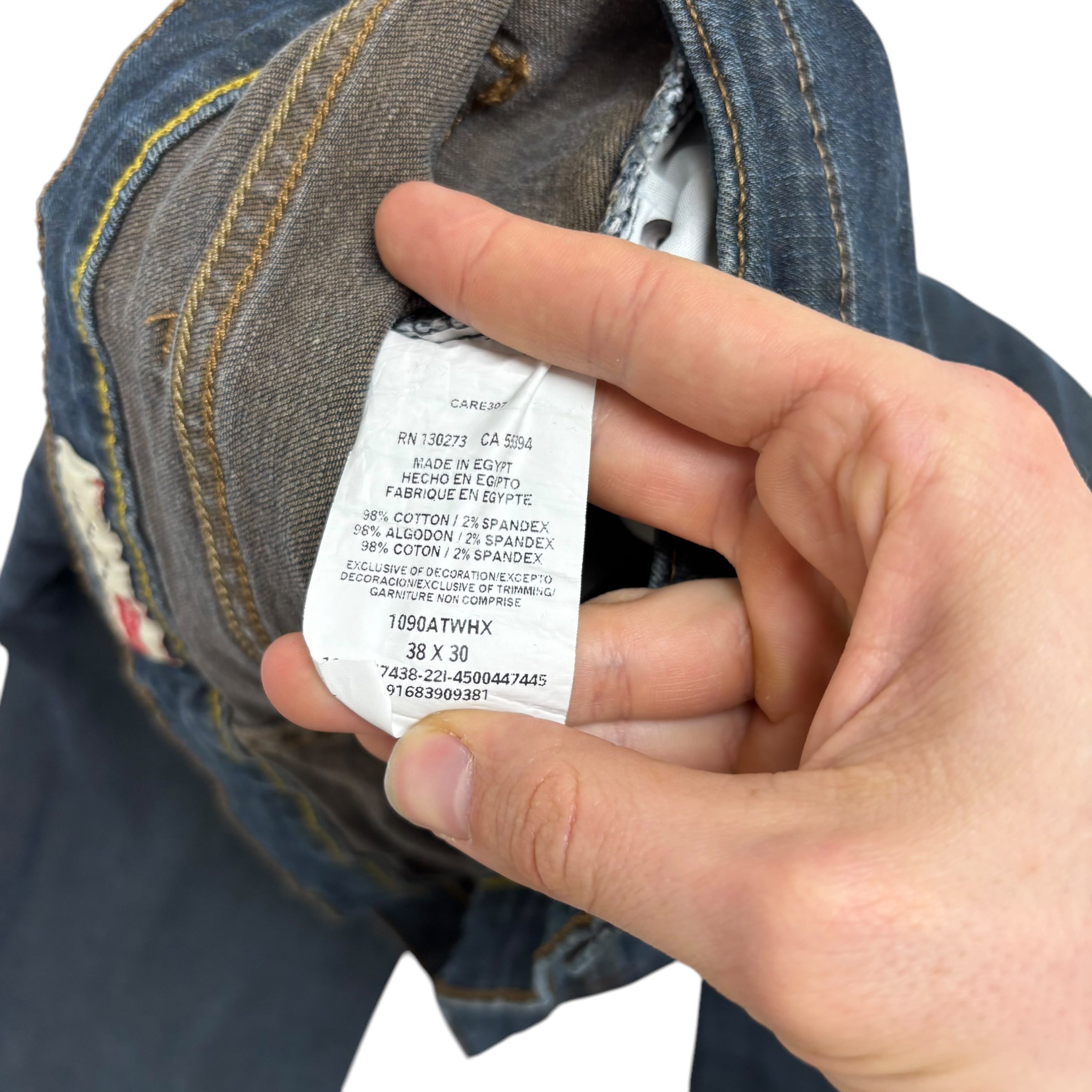 Wrangler Jeans W38 L30 Mens Dark Blue Athletic Fit Stretch Denim (E)