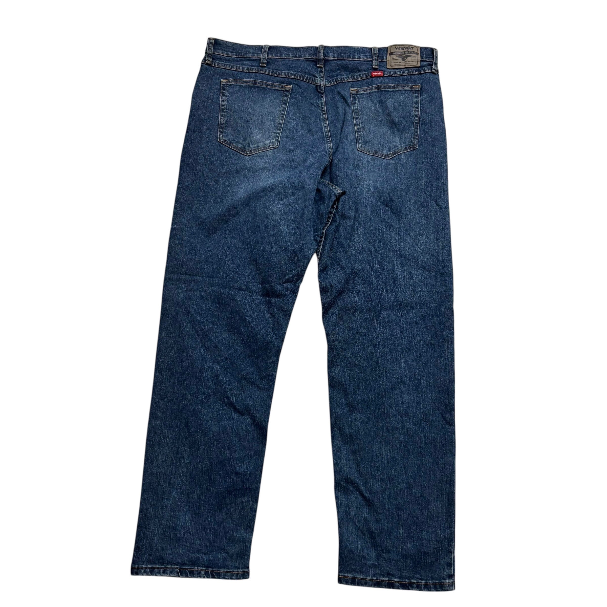 Wrangler Jeans W40 L32 Mens Dark Blue Relaxed Straight Fit Stretch Denim