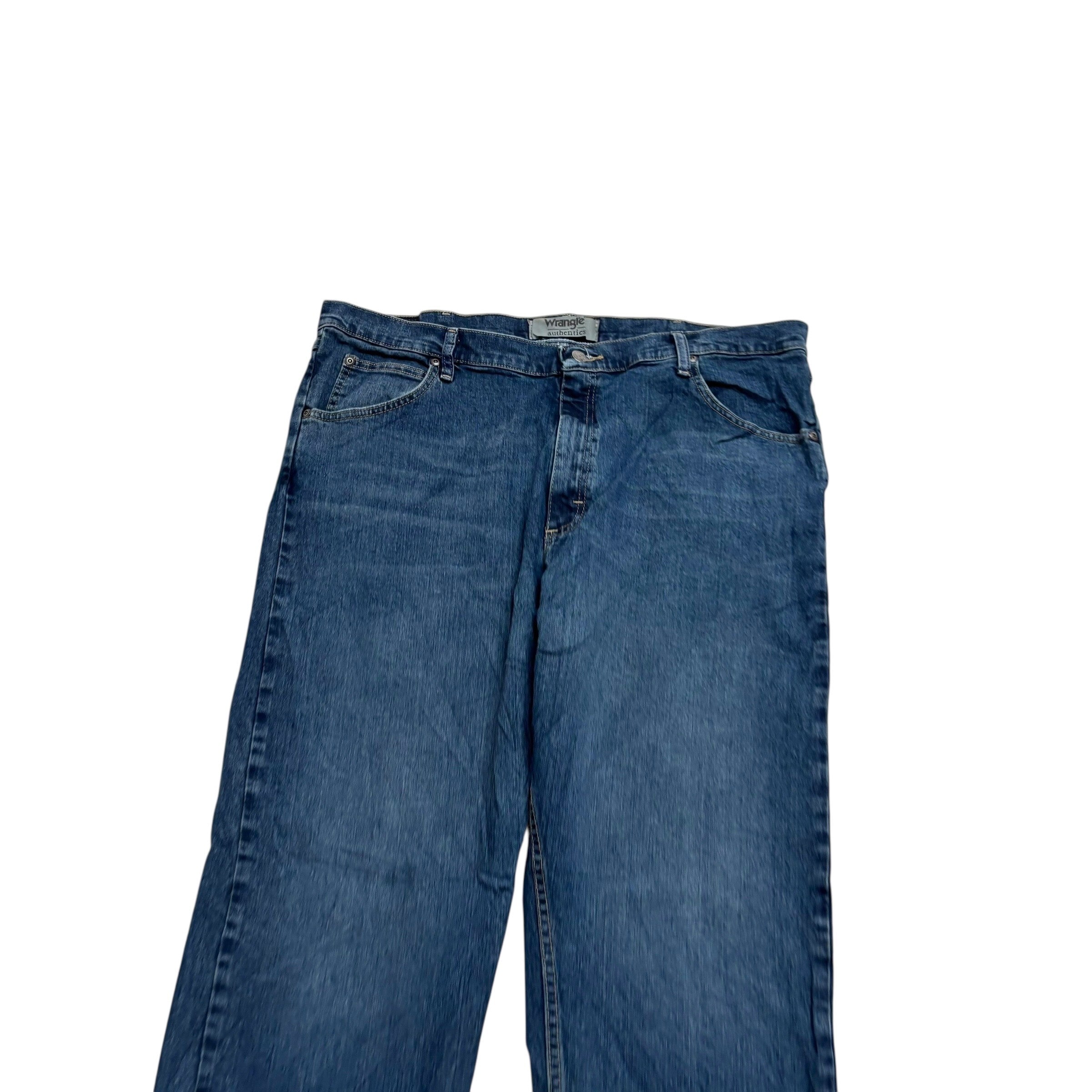Wrangler Jeans W40 L30 Mens Dark Blue Relaxed Straight Fit Stretch Denim (E)