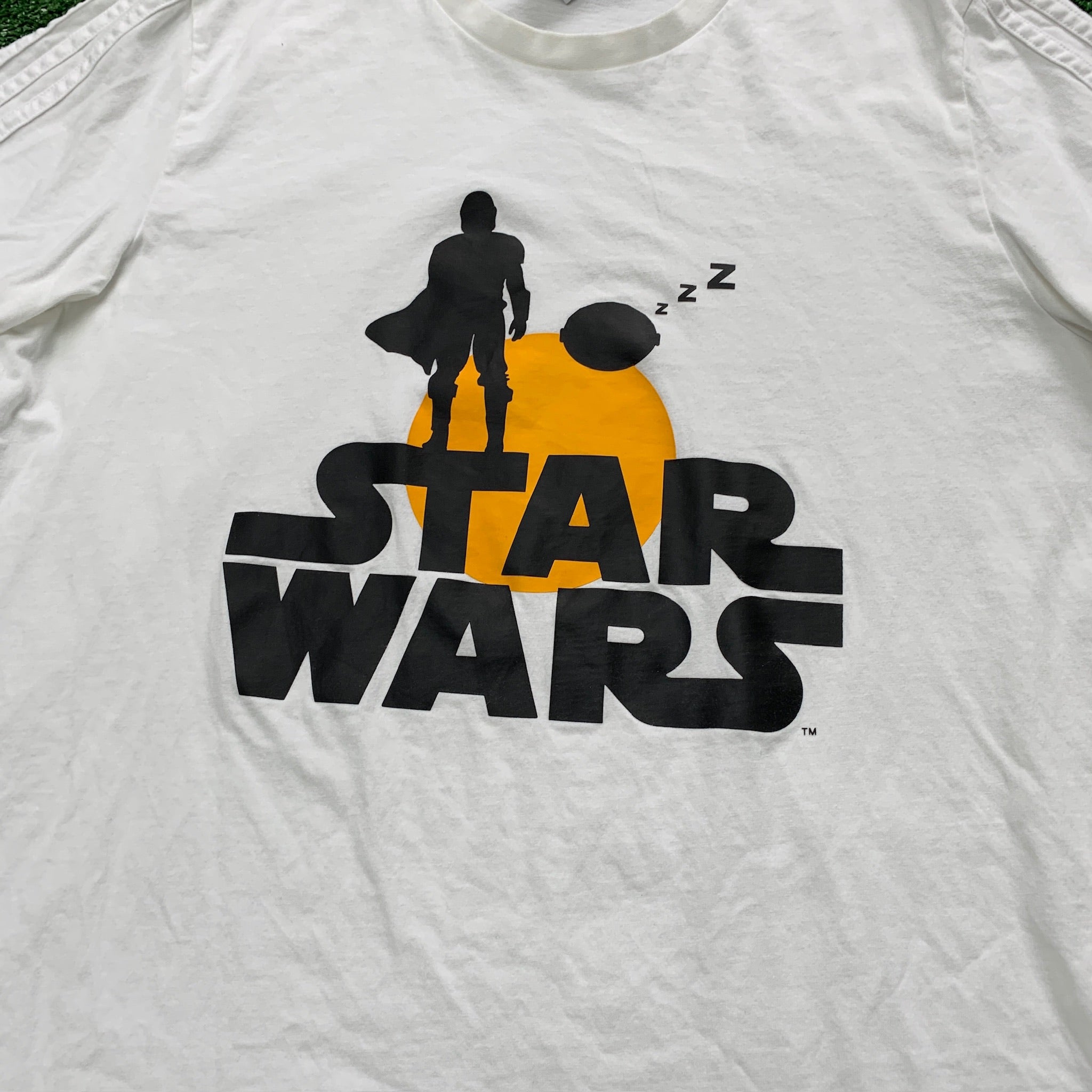 Adidas Star Wars T Shirt Mens Large White Graphic Print The Mandalorian