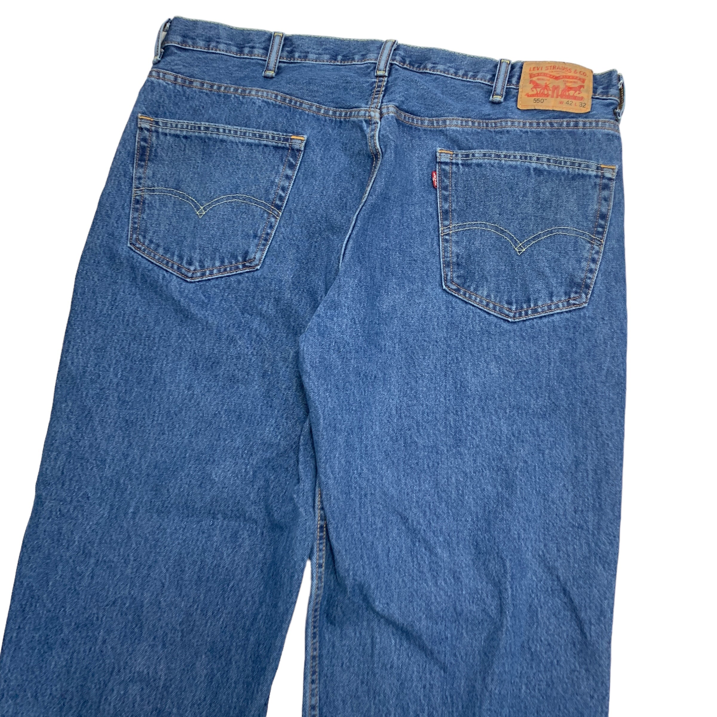 Levis 550 Jeans W42 L32 Mens Mid Blue Baggy Relaxed Fit Denim