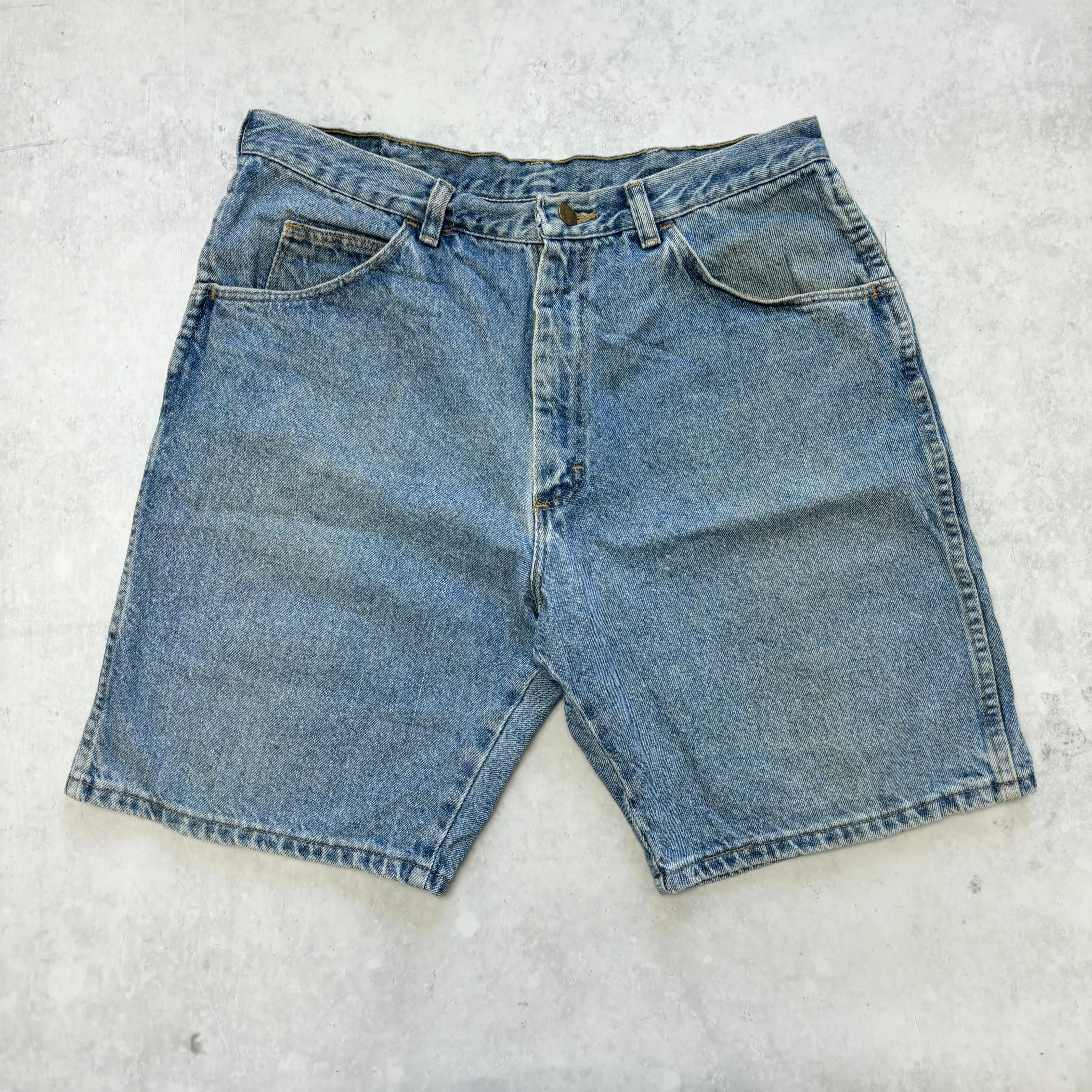 Vintage Wrangler Jorts W32 Mens Denim Shorts Mid Blue Regular Fit