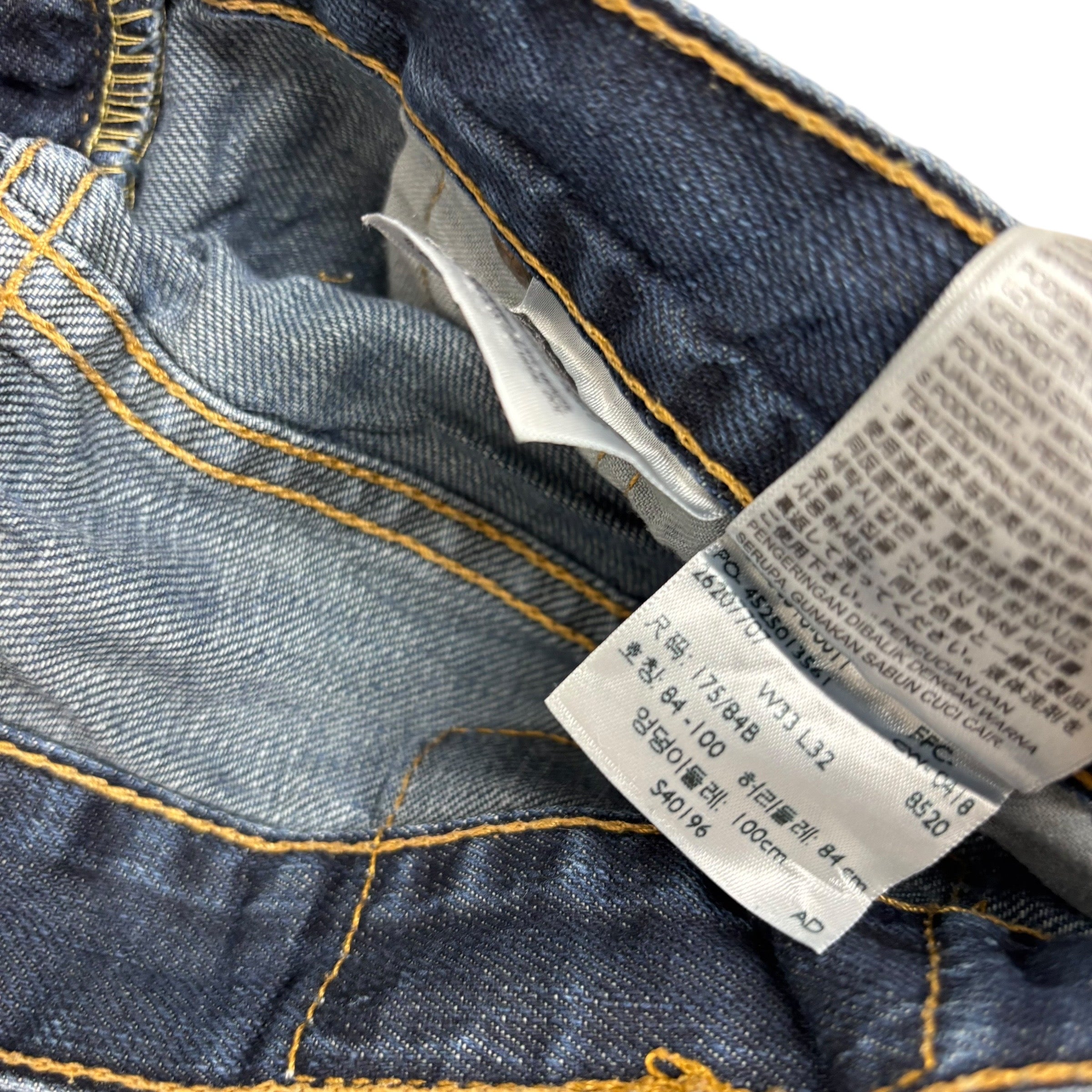 Levis 516 Jeans W33 L32 Mens Dark Blue Regular Straight Fit Denim (E)