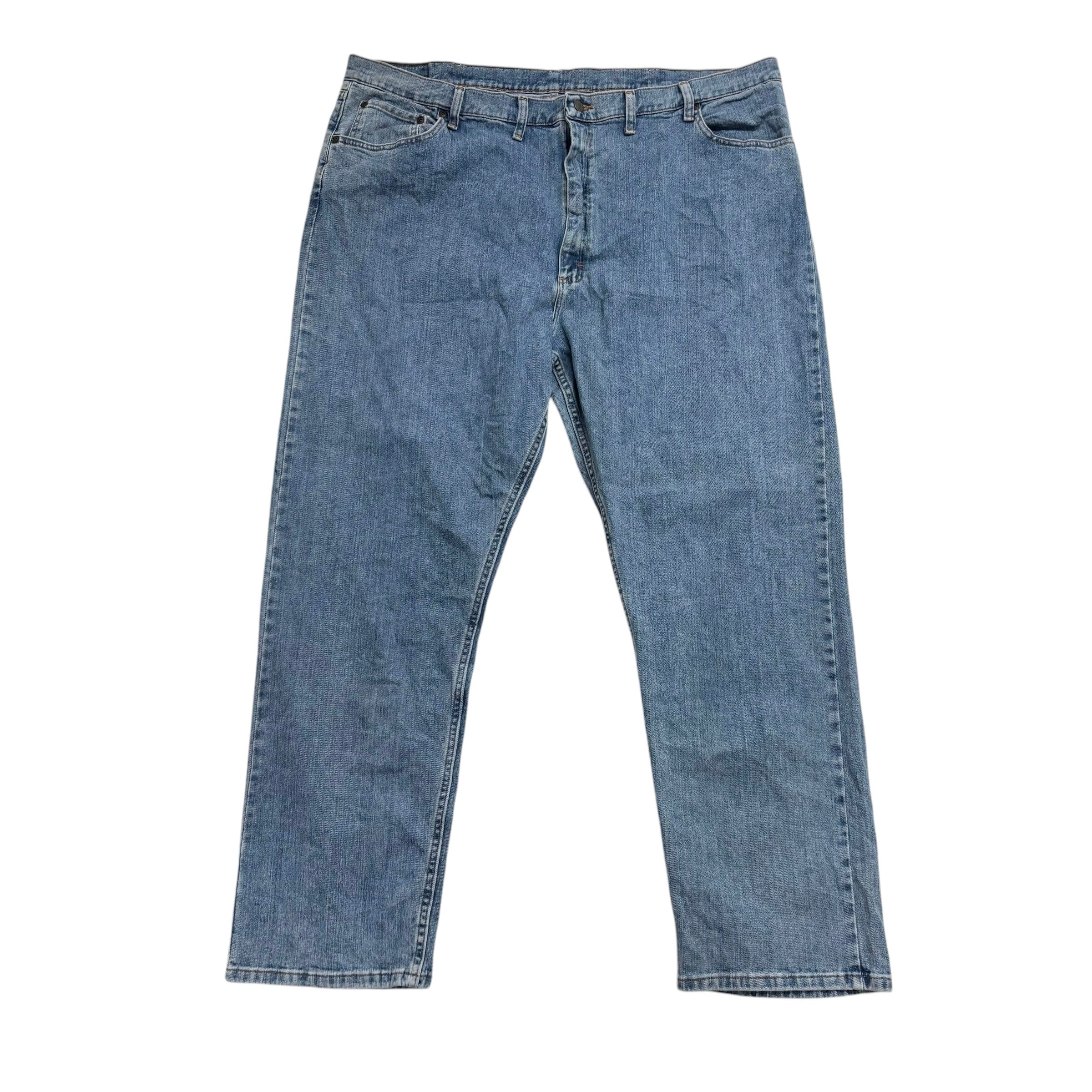Wrangler Jeans W46 L32 Mens Light Blue Relaxed Straight Fit Stretch Denim (E)