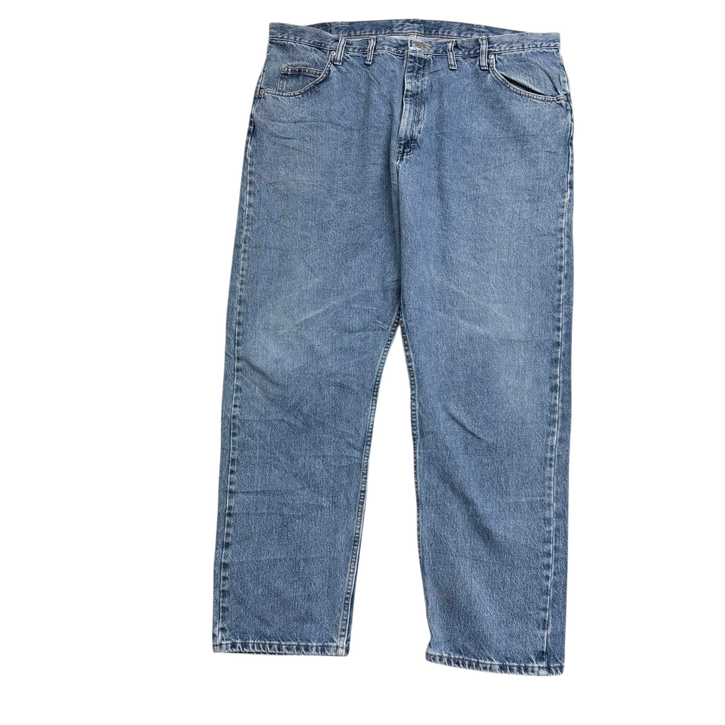 Wrangler Jeans W44 L32 Mens Light Blue Relaxed Straight Fit Denim