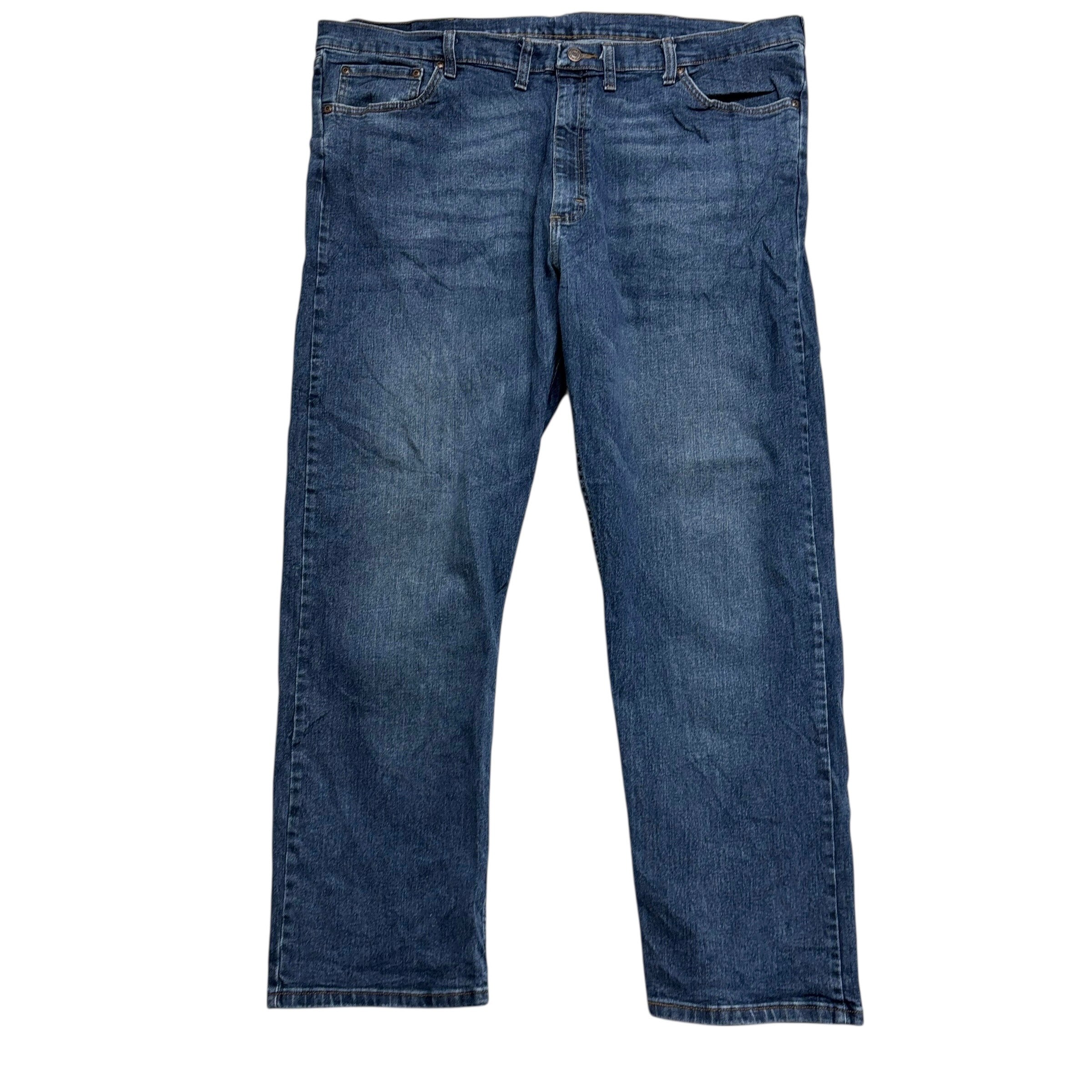 Wrangler Jeans W44 L30 Mens Mid Blue Relaxed Straight Fit Stretch Denim (E)