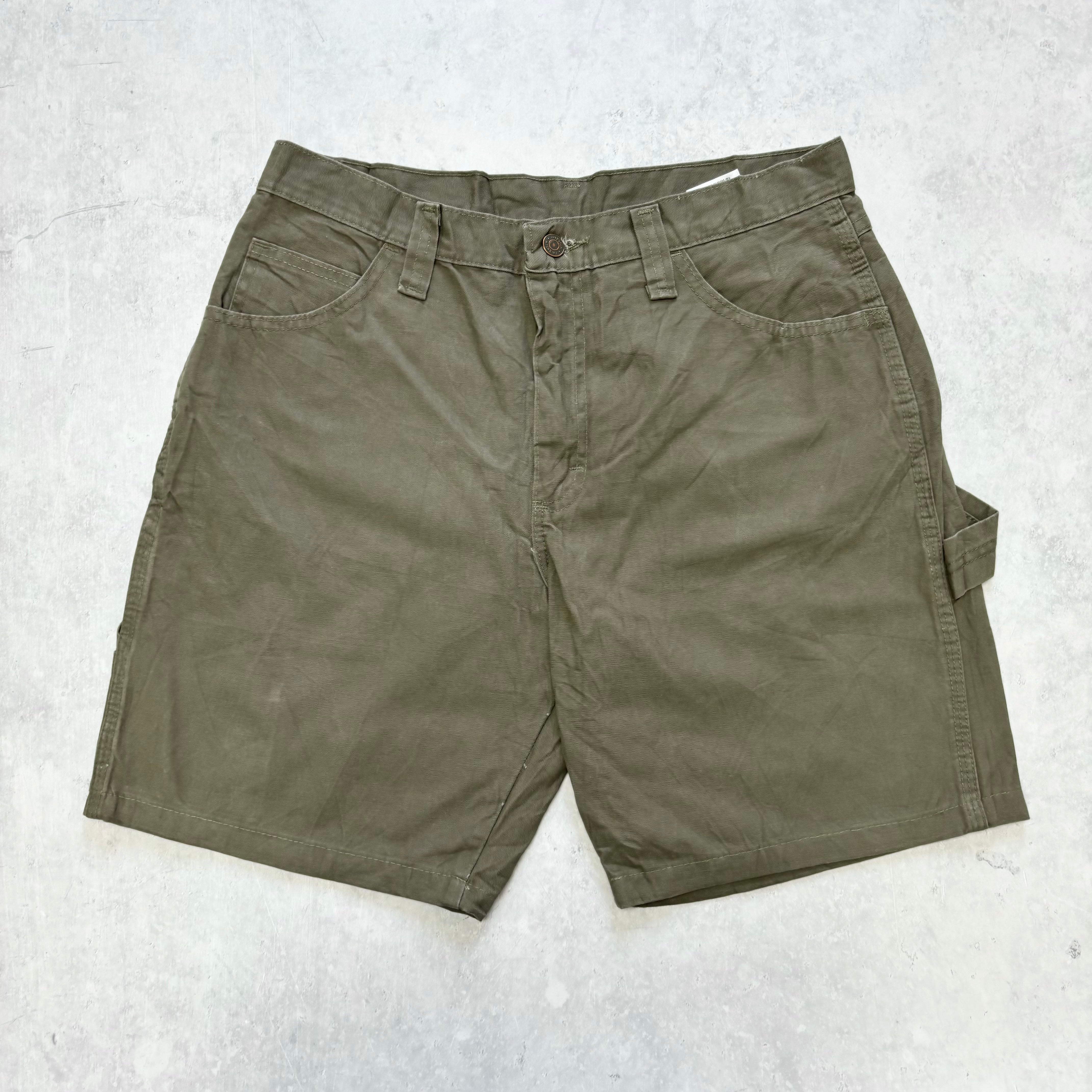 Vintage Wrangler Jorts W32 Mens Denim Shorts Olive Green Regular Fit