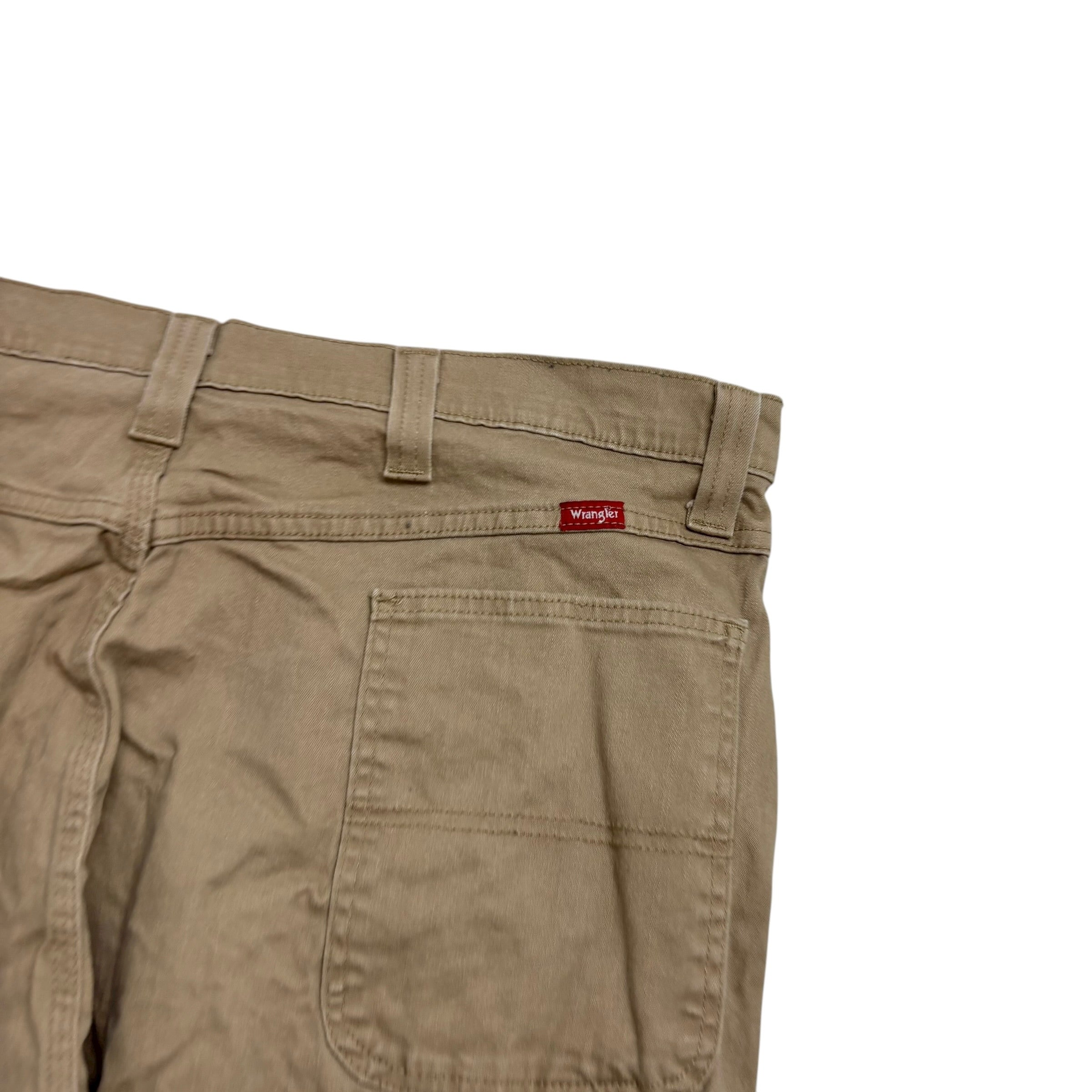 Wrangler Carpenter Pants W40 L32 Mens Tan Relaxed Straight Fit Stretch (F)