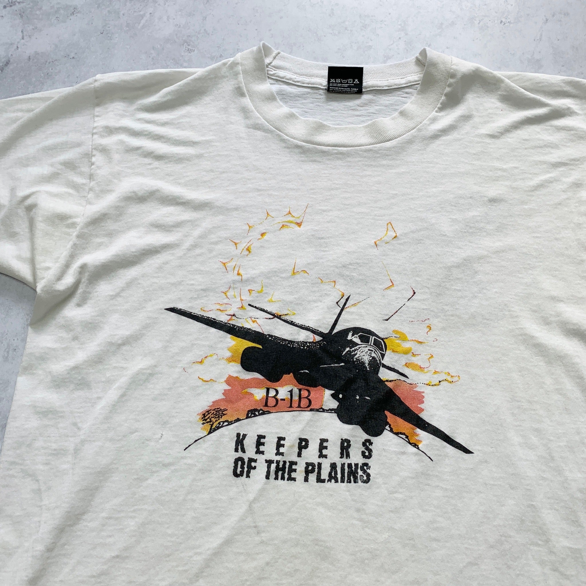 Vintage T Shirt Mens Small White Single Stitch Graphic Print 90s Military Plane