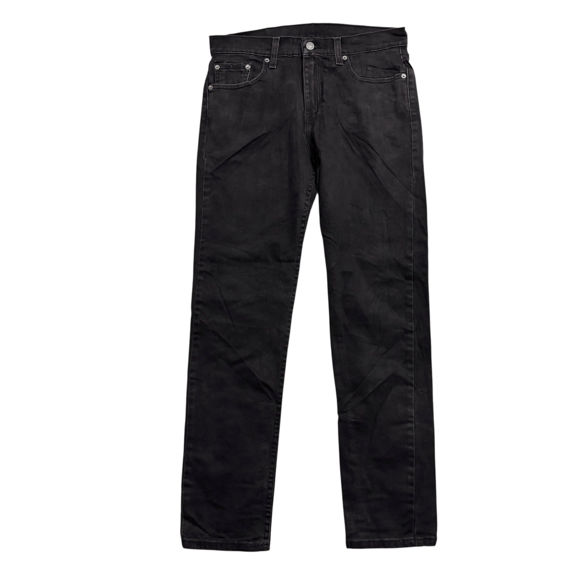 Levis 502 Jeans W30 L32 Mens Black Regular Tapered Fit Stretch Denim (E)