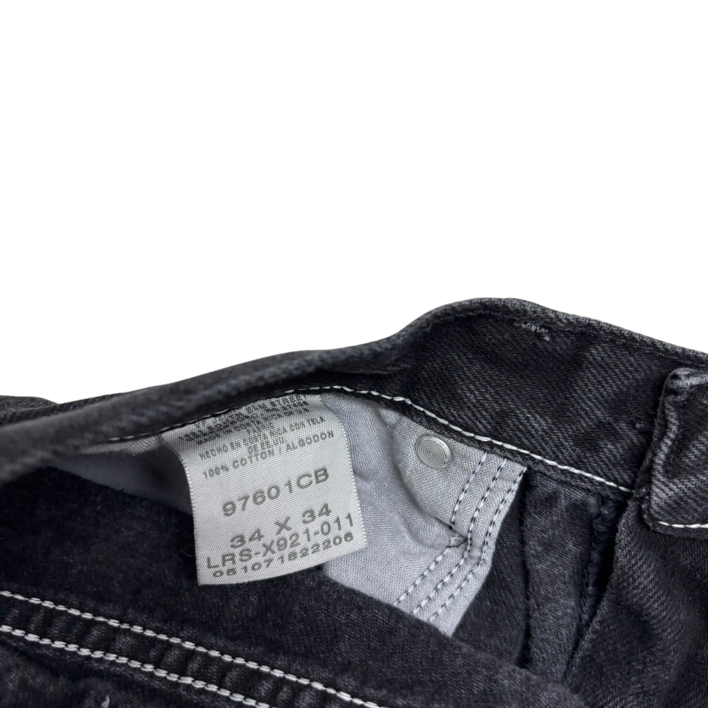 Wrangler Jeans W32 L34 Mens Black Relaxed Straight Fit Vintage Denim (E)