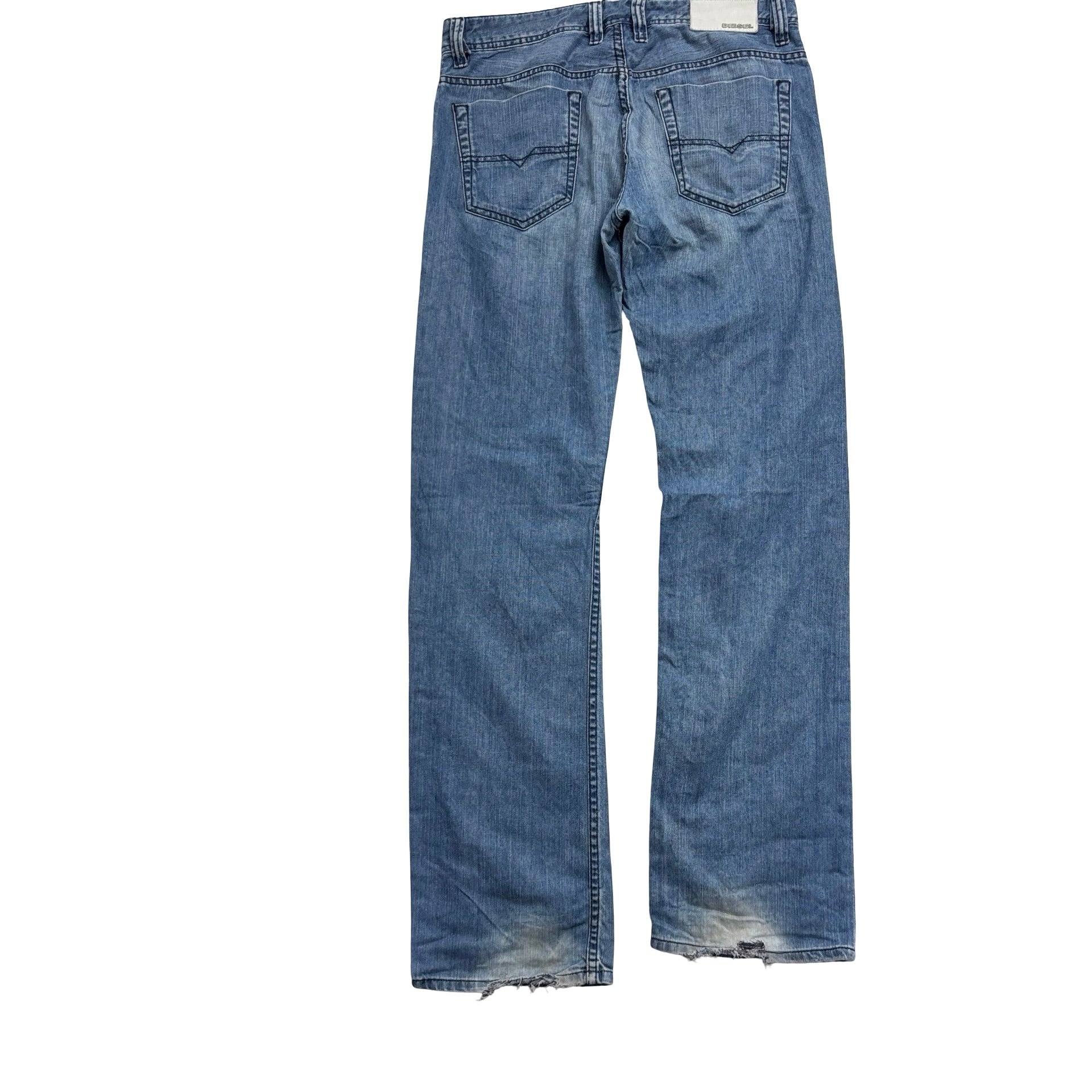 Diesel Viker Jeans W32 L33 Mens Blue Regular Straight Fit Denim (F)