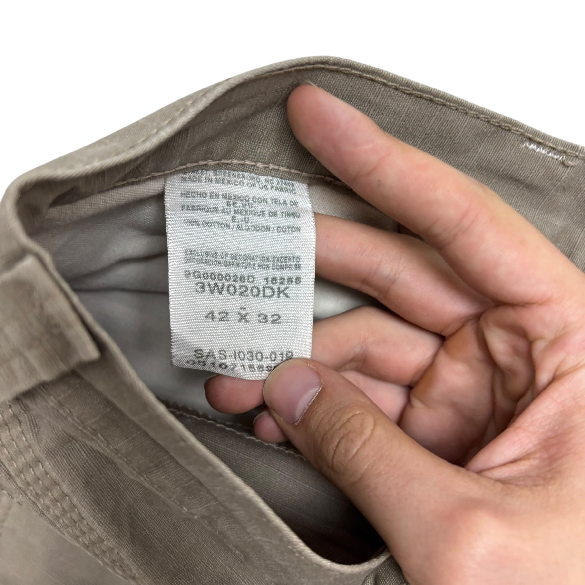 Wrangler Carpenter Pants W42 L32 Mens Beige Relaxed Straight Fit Trousers