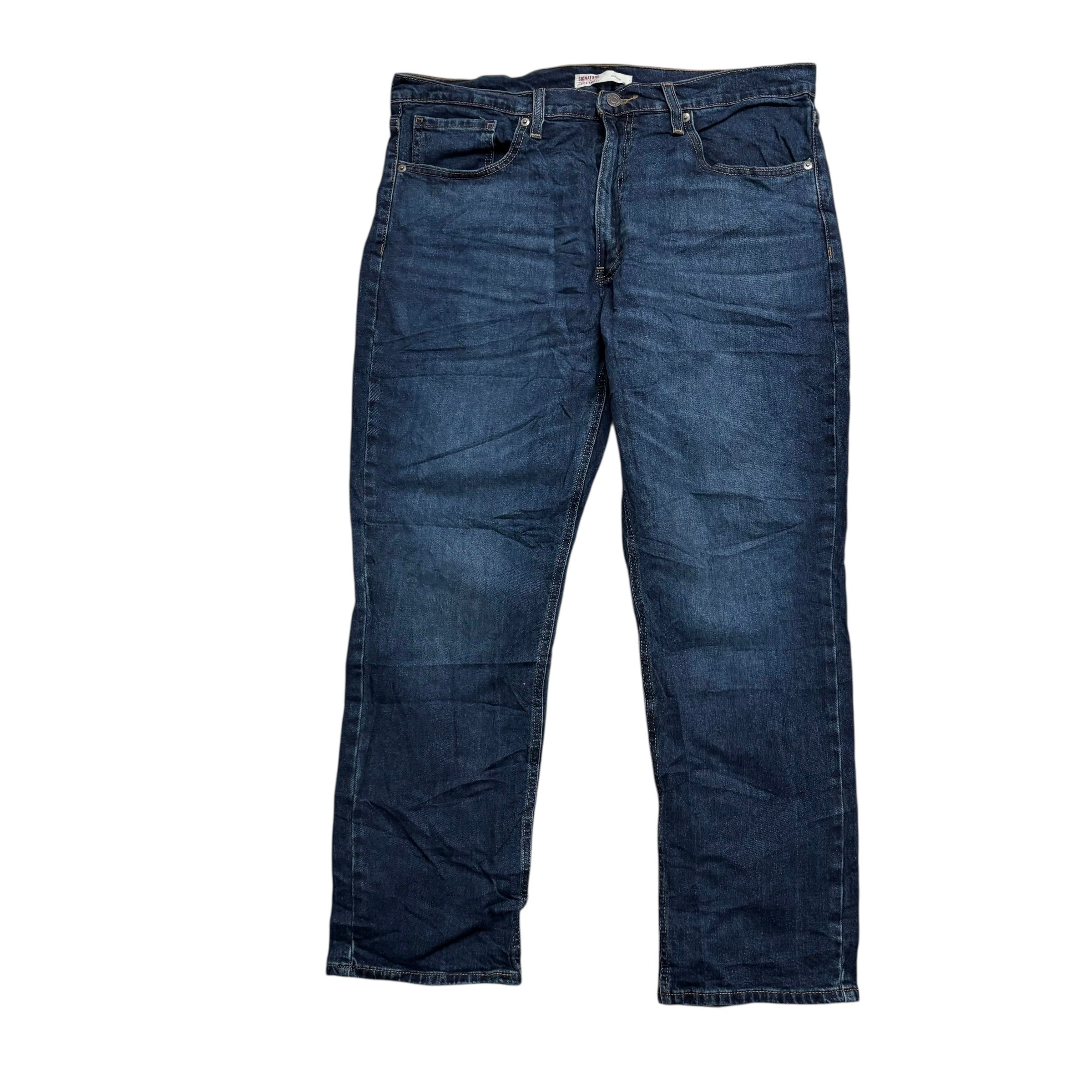 Levis Signature Jeans W36 L30 Mens Dark Blue Athletic Fit Stretch Denim (E)
