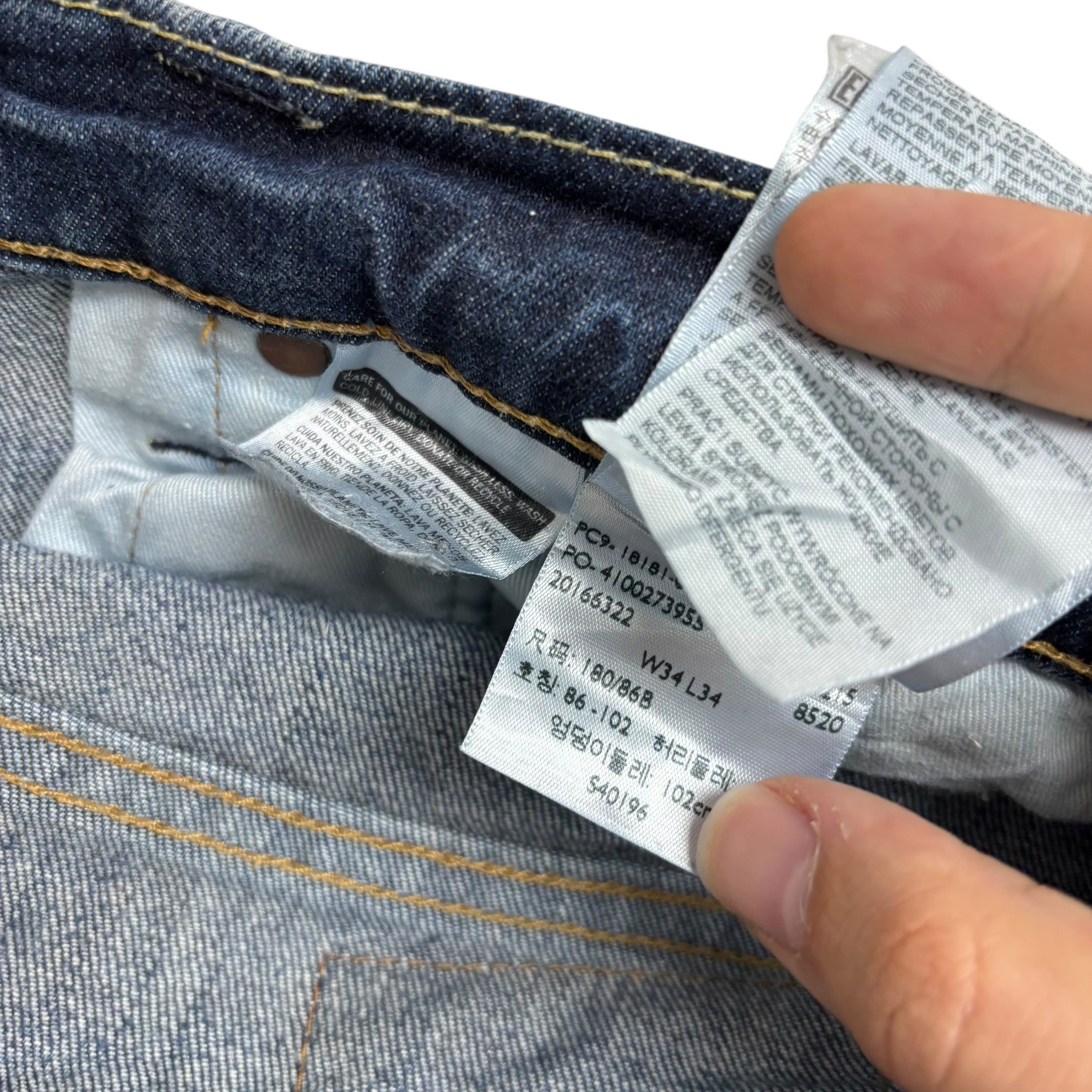 Levis 541 Jeans W34 L34 Mens Dark Blue Athletic Tapered Fit Stretch Denim (E)