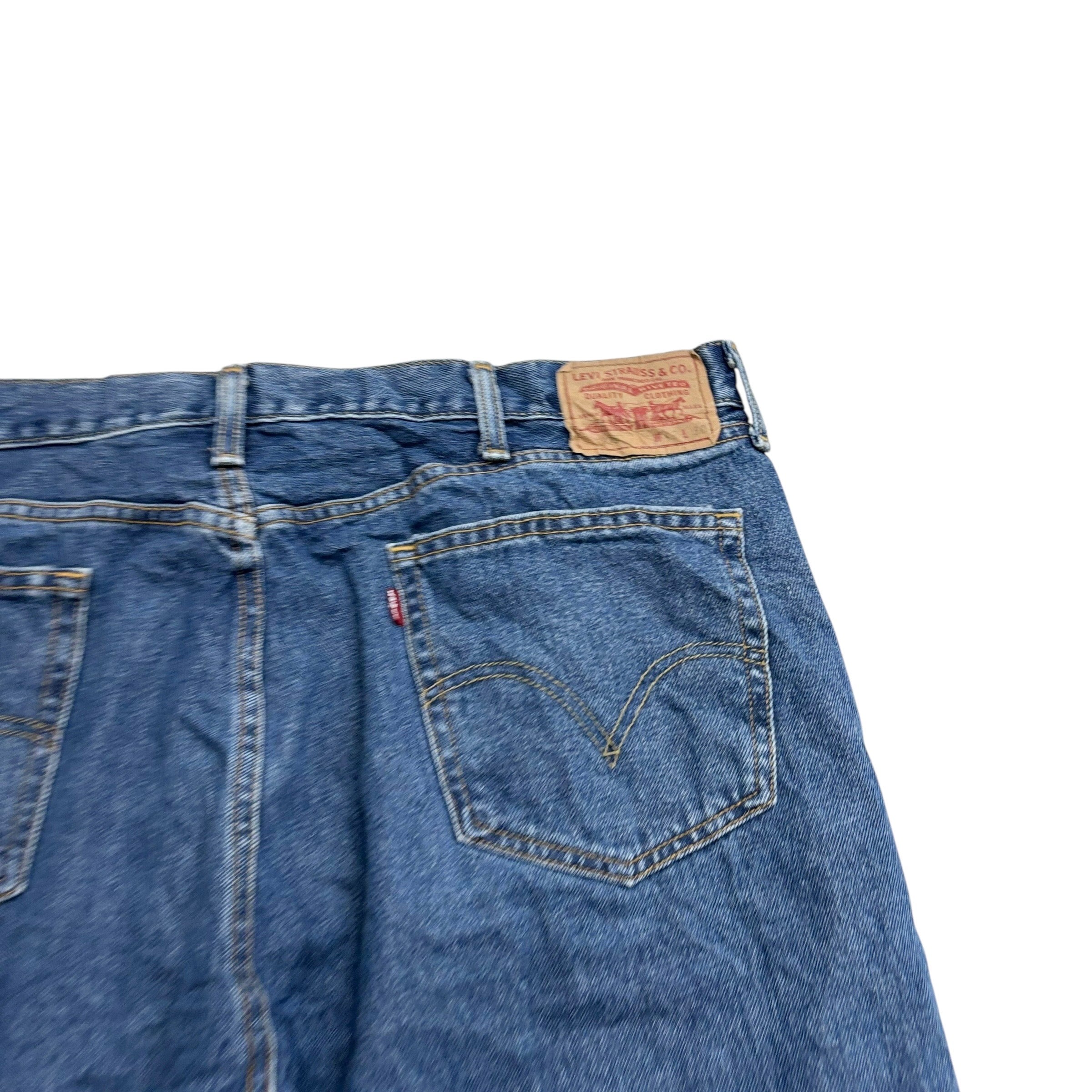 Levis 505 Jeans W42 L27 Mens Mid Blue Regular Straight Fit Vintage Denim (E)