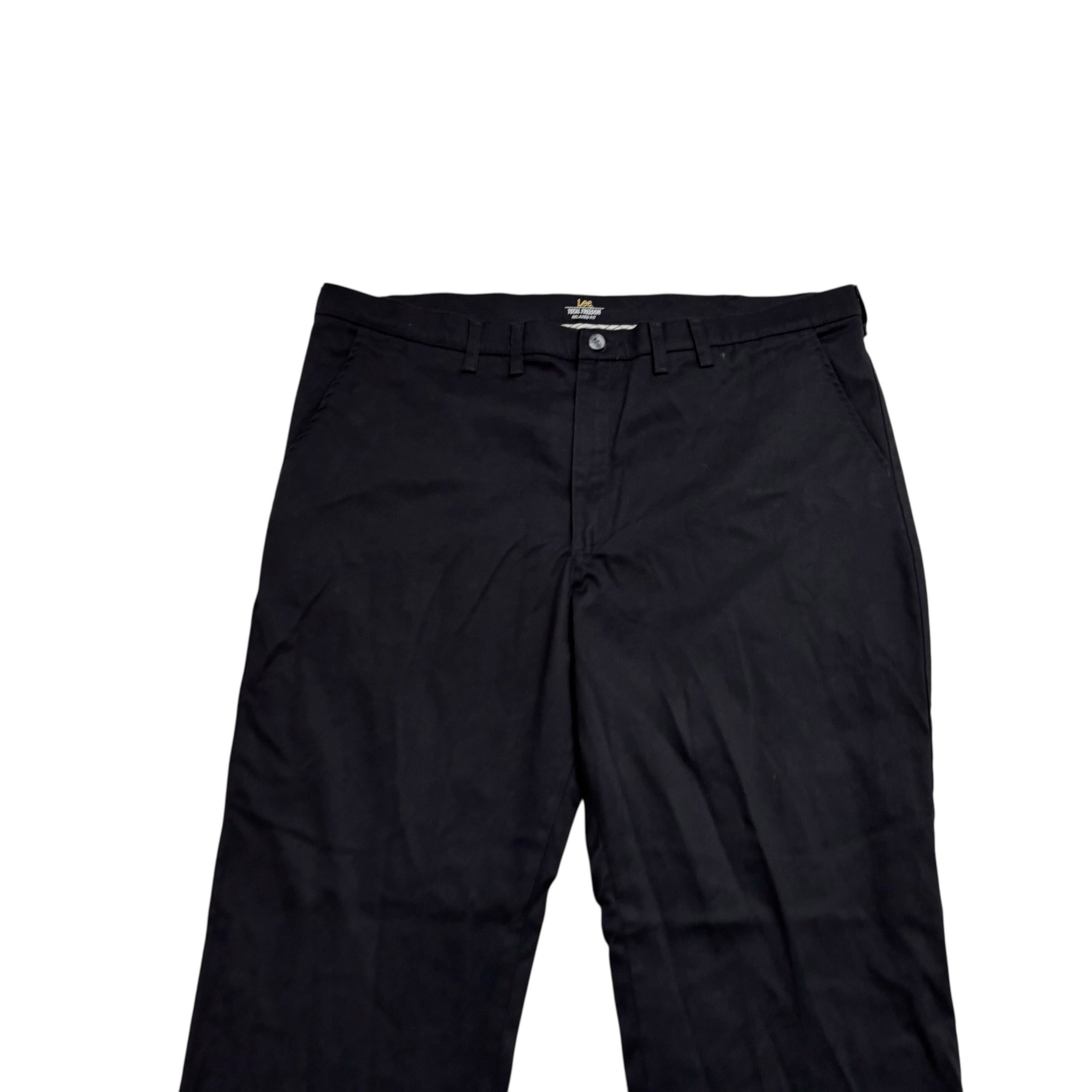 Lee Trousers W46 L34 Mens Black Relaxed Straight Fit Vintage Pants (E)