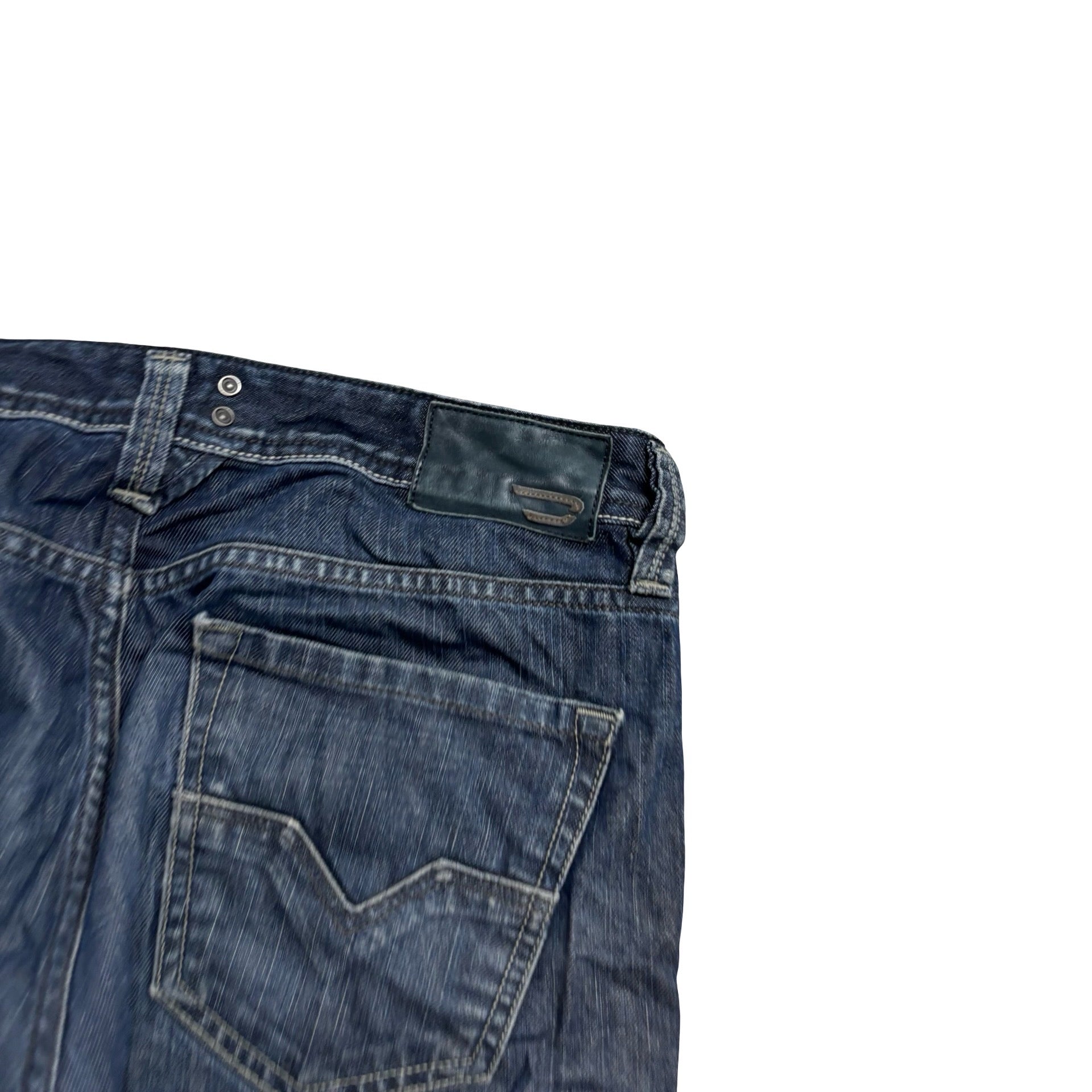 Diesel Larkee Jeans W32 L32 Mens Dark Blue Regular Straight Fit Denim