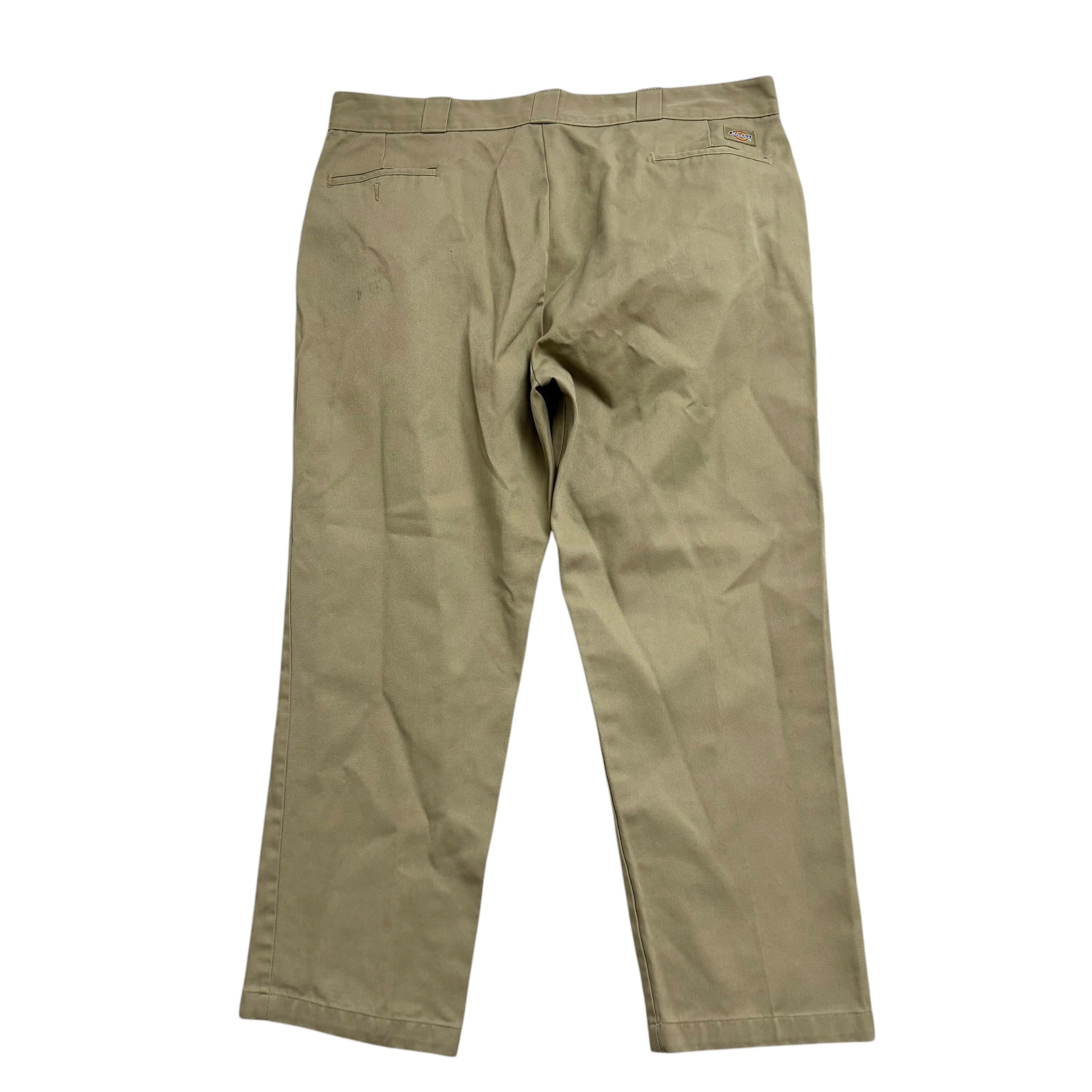 Dickies 874 Trousers W42 L30 Mens Beige Khaki Pants Original Fit Workwear