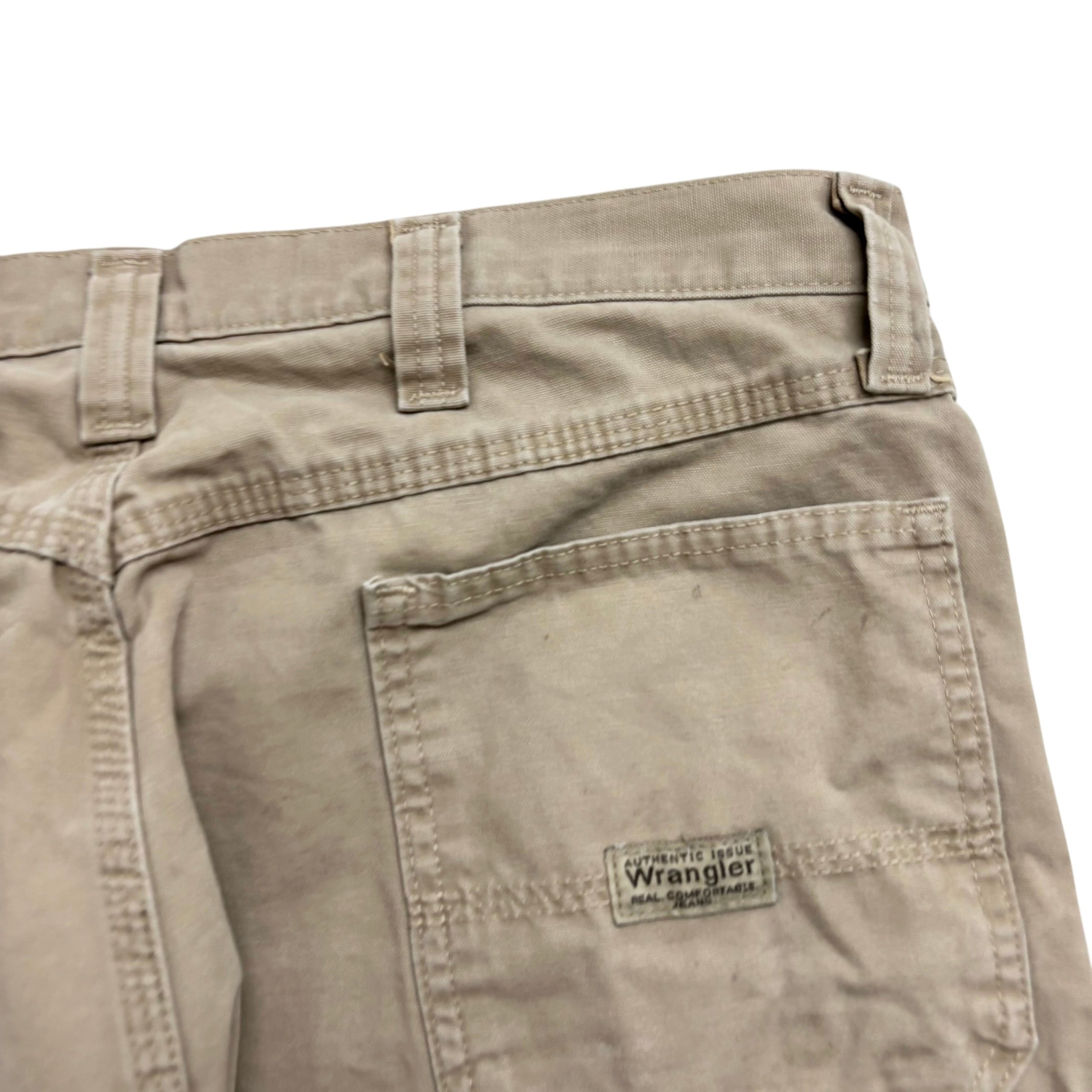 Wrangler Baggy Jorts W36 Mens Beige Canvas Shorts Relaxed Carpenter (F)